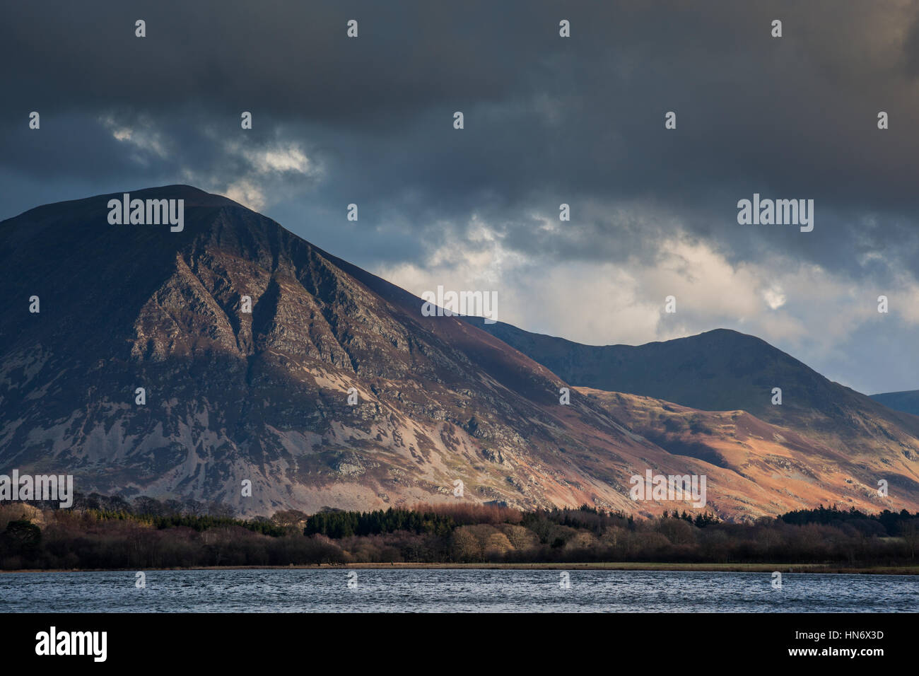 Sunlight on Grasmoor, near Loweswater, Lake District, Cumbria Stock Photo