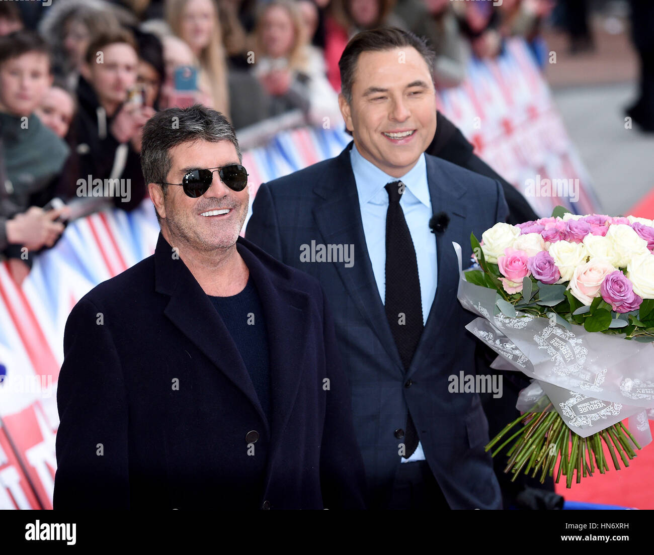 Simon Cowell (left) and David Walliams attend the judges auditions for Britain's  Got Talent at The Lowry Manchester Stock Photo - Alamy