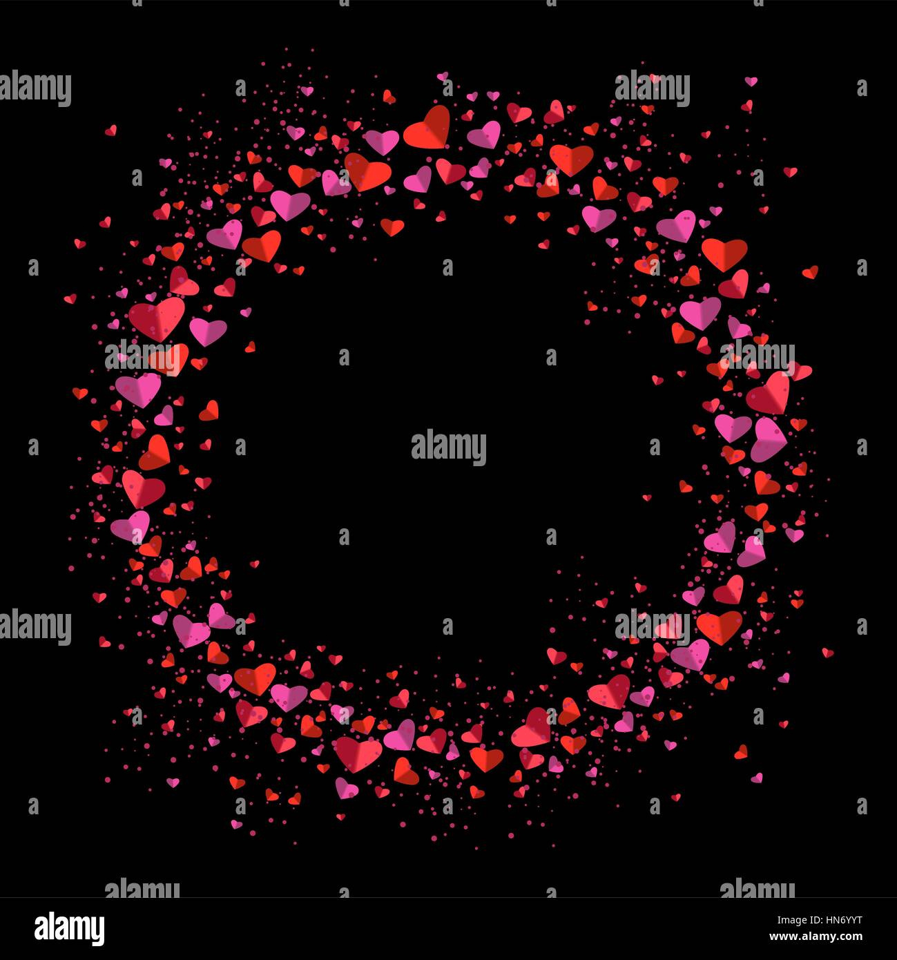 circle of harts on black background Stock Vector