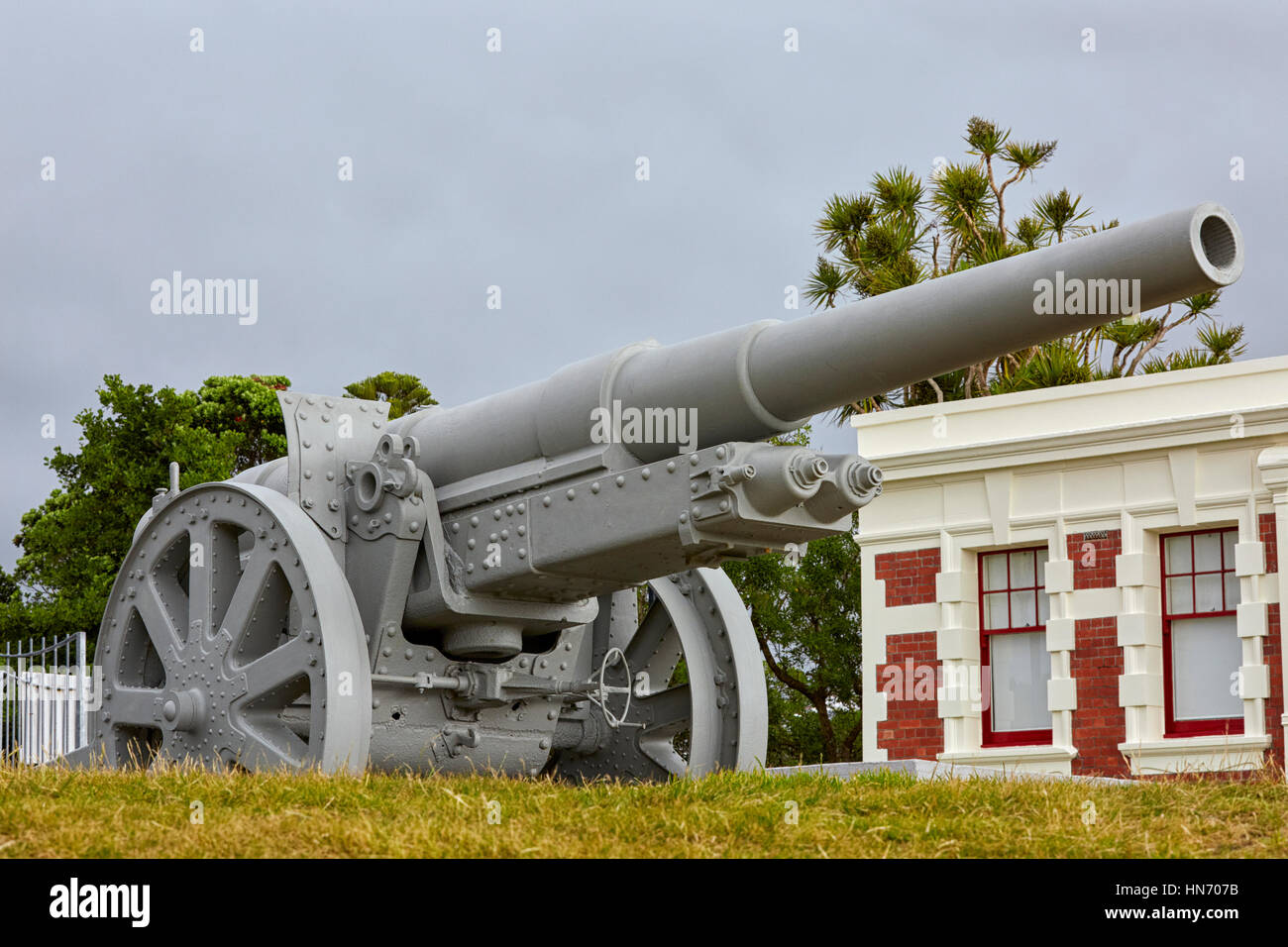 Krupp Gun Dominion Observatory, Wellington, New Zealand Stock Photo