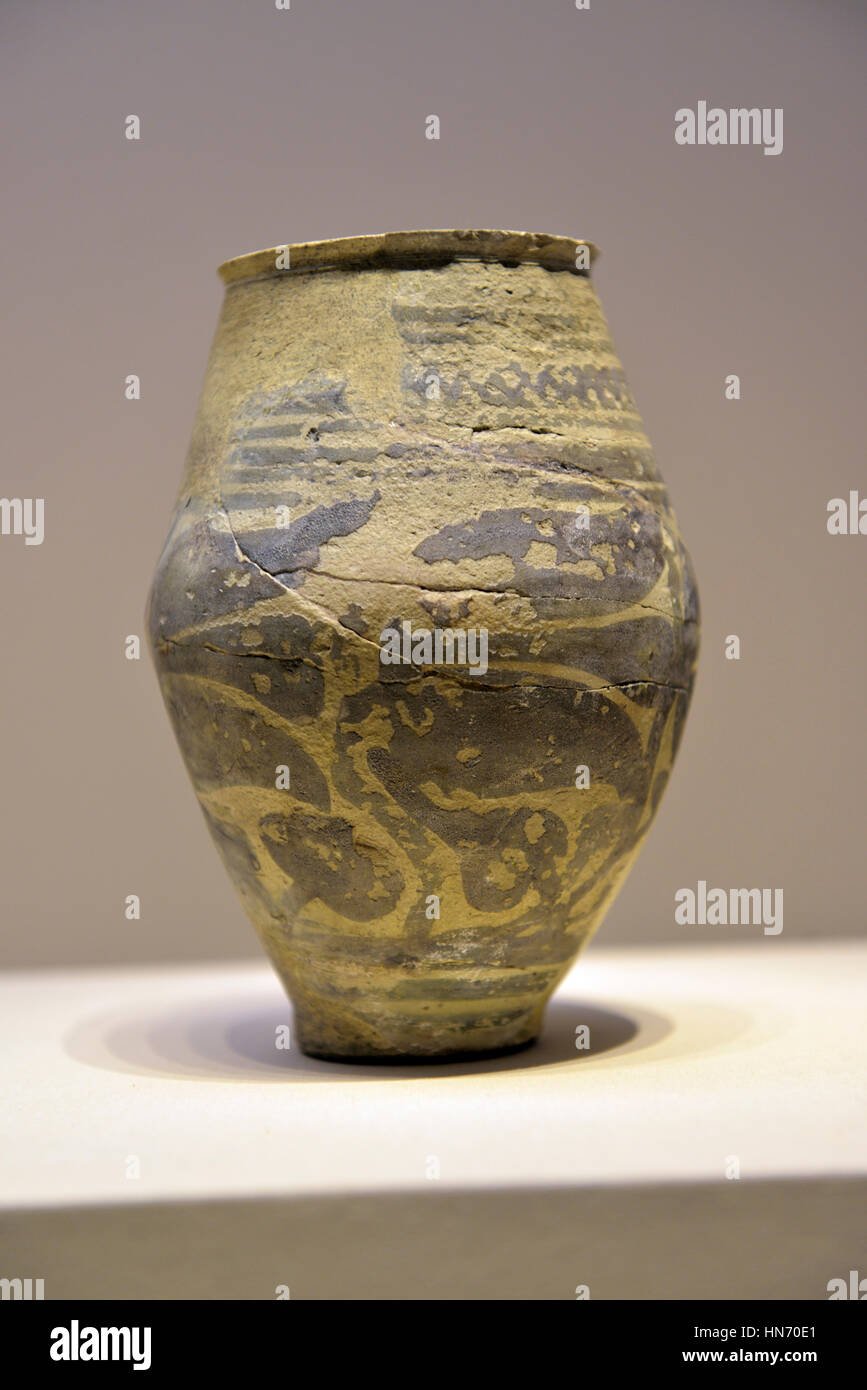 Pottery vesel. Tarut. 2200-1800 BCE. Terracotta. National Museum, Riyadh. Saudi Arabia. Stock Photo