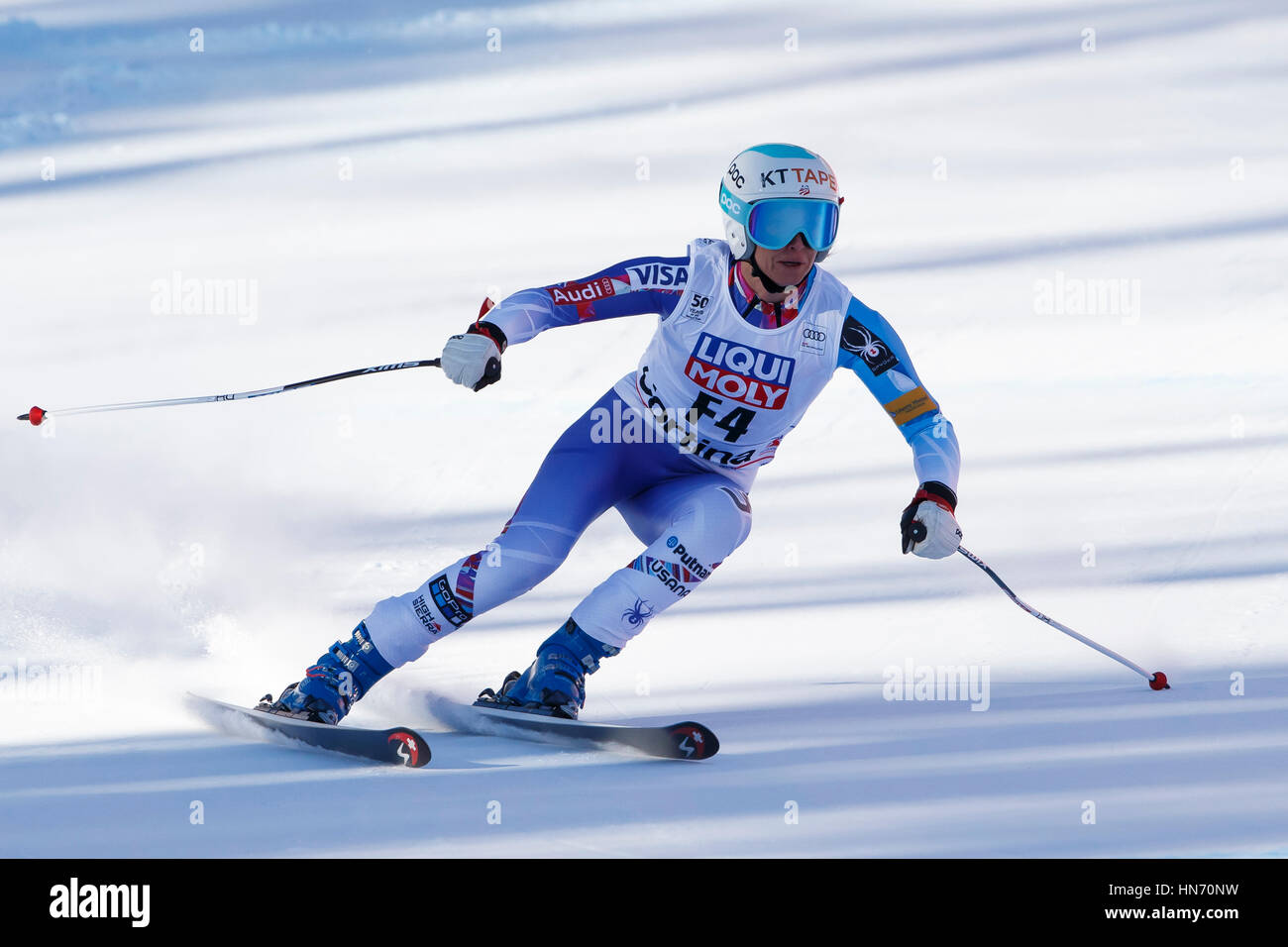 Cortina d’Ampezzo, Italy 29 January 2017. Julia Mancuso  (Ita) Forerunners the Audi Fis Alpine Skiing World Cup Women’s Super G on the Olympia Course  Stock Photo