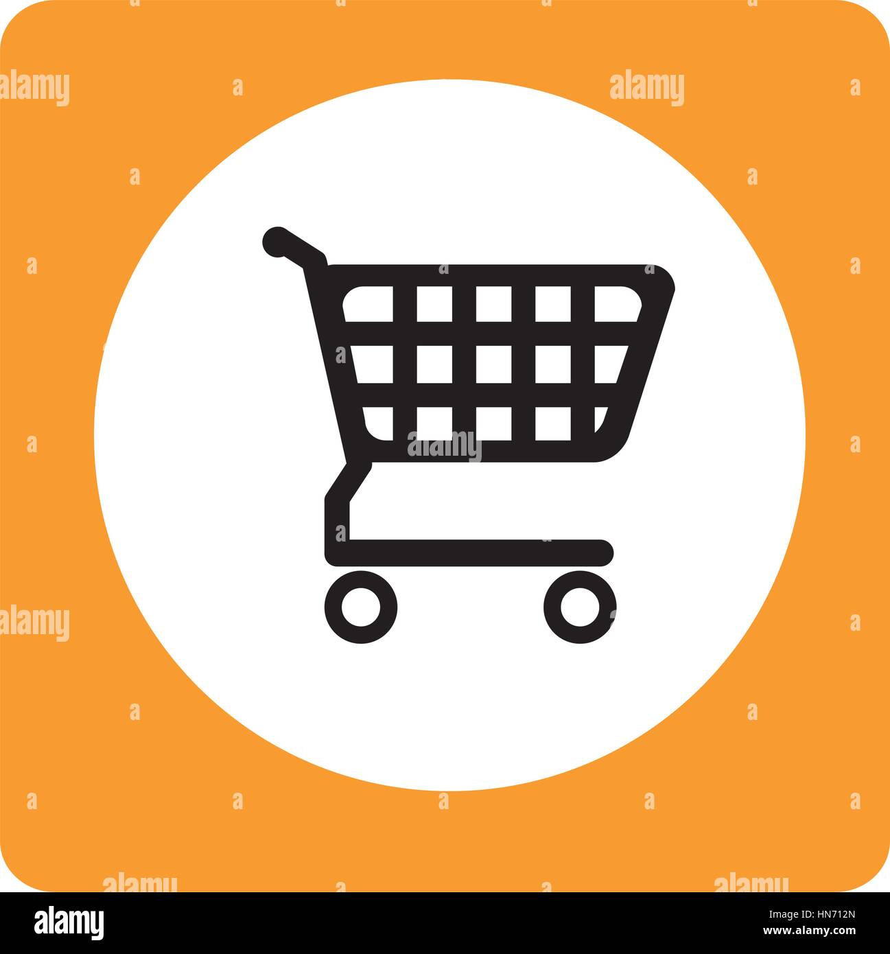 color square with shopping cart inside vector illustration Stock Vector