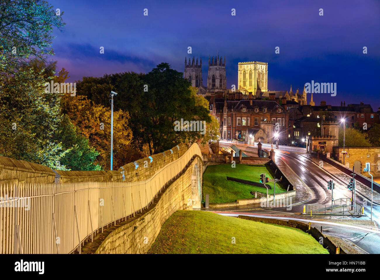 York is a walled city in northeast England which is very popular with tourists. Stock Photo