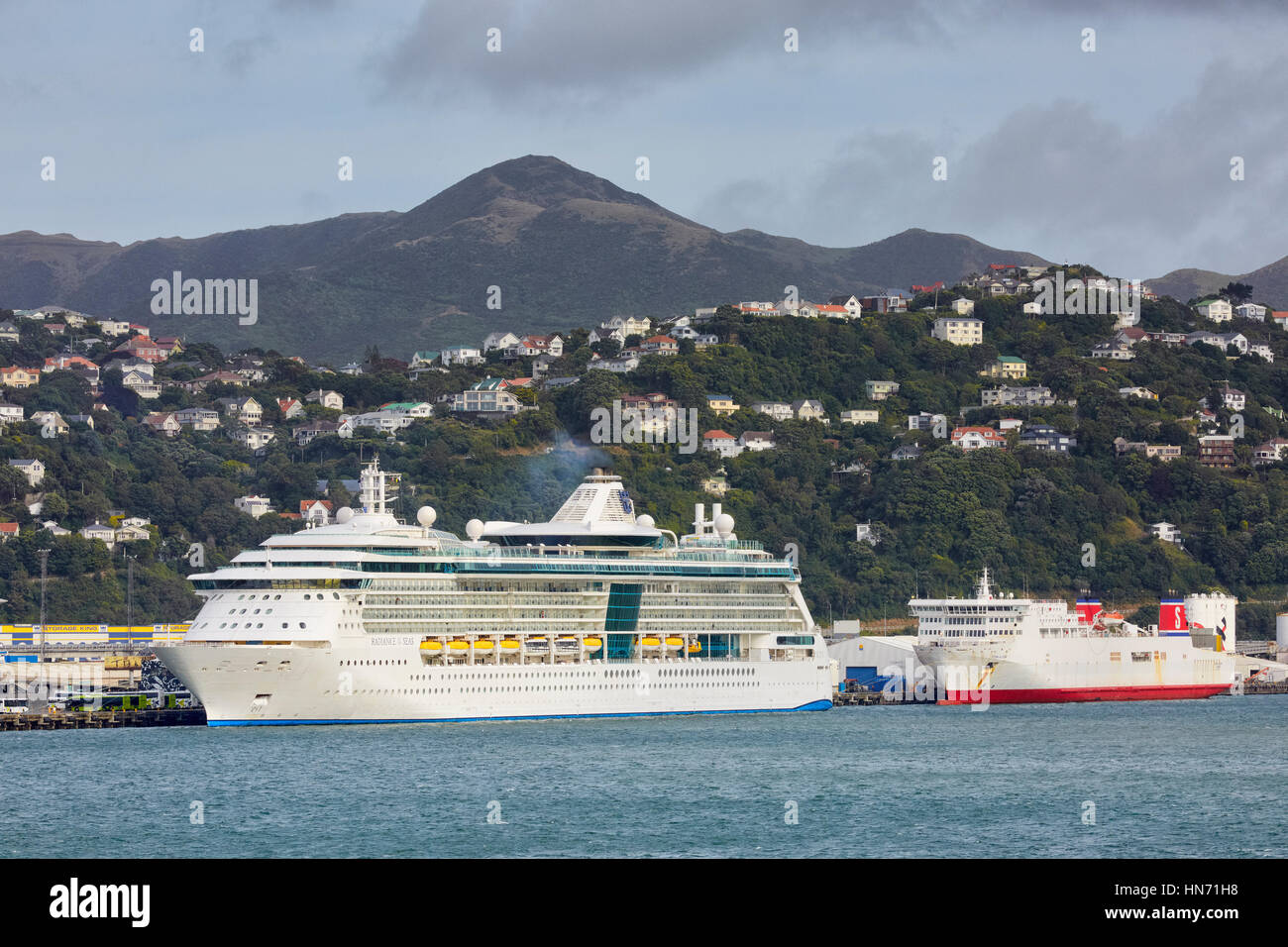 Cruise ships, Wellington port, New Zealand Stock Photo