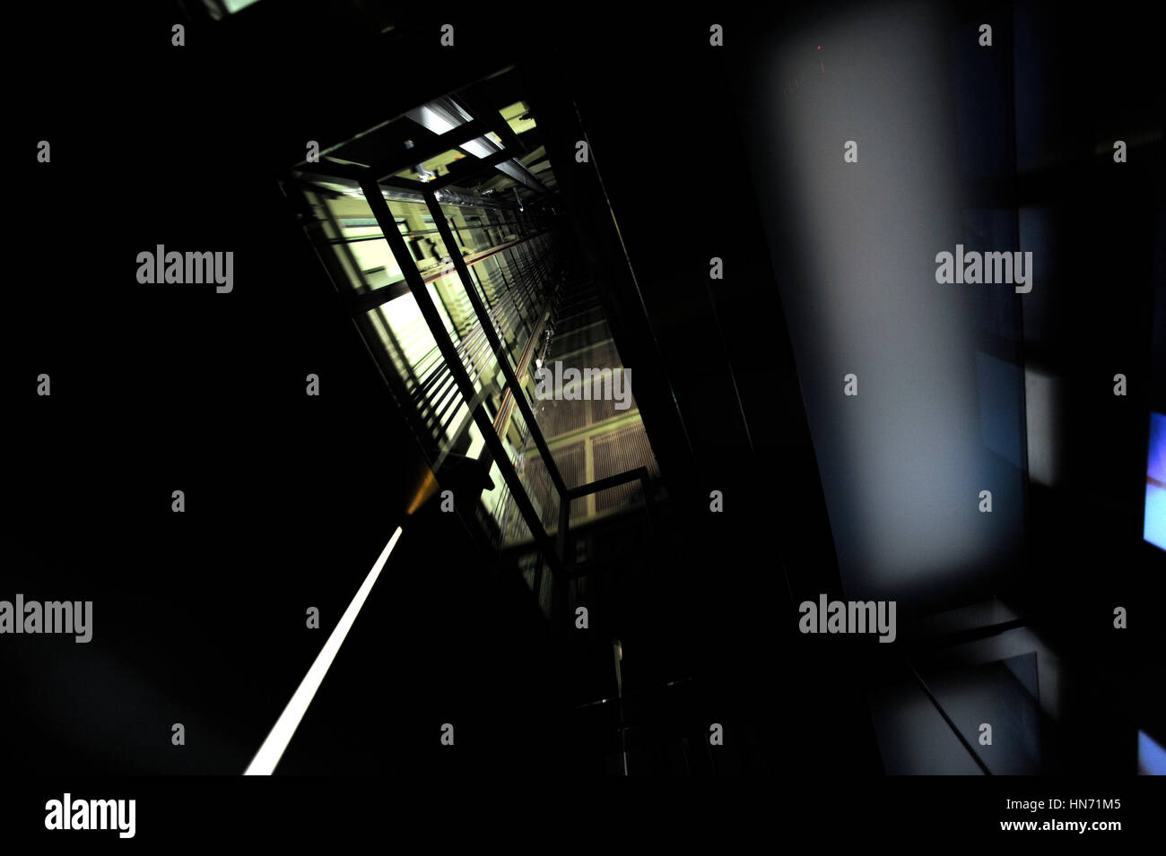 Interior of lift shaft, Berlin, Germany Stock Photo
