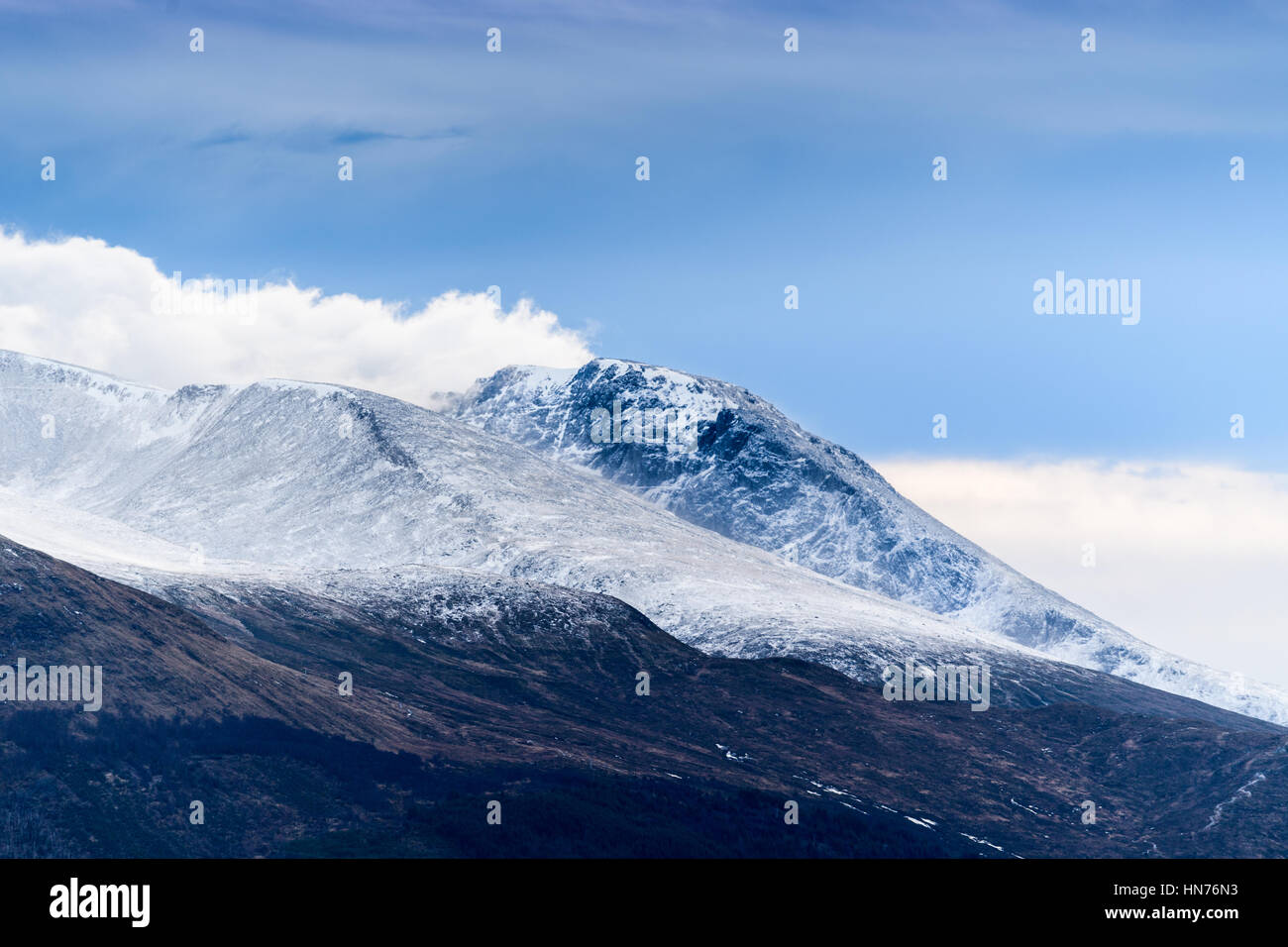 North face of Ben Nevis, the highest mountain in Britain at 1345 metres high. Stock Photo