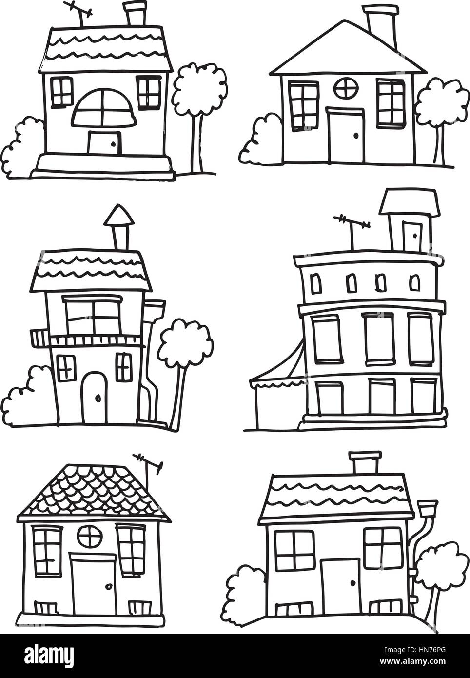 Doodle of house set hand draw Stock Vector Image & Art - Alamy