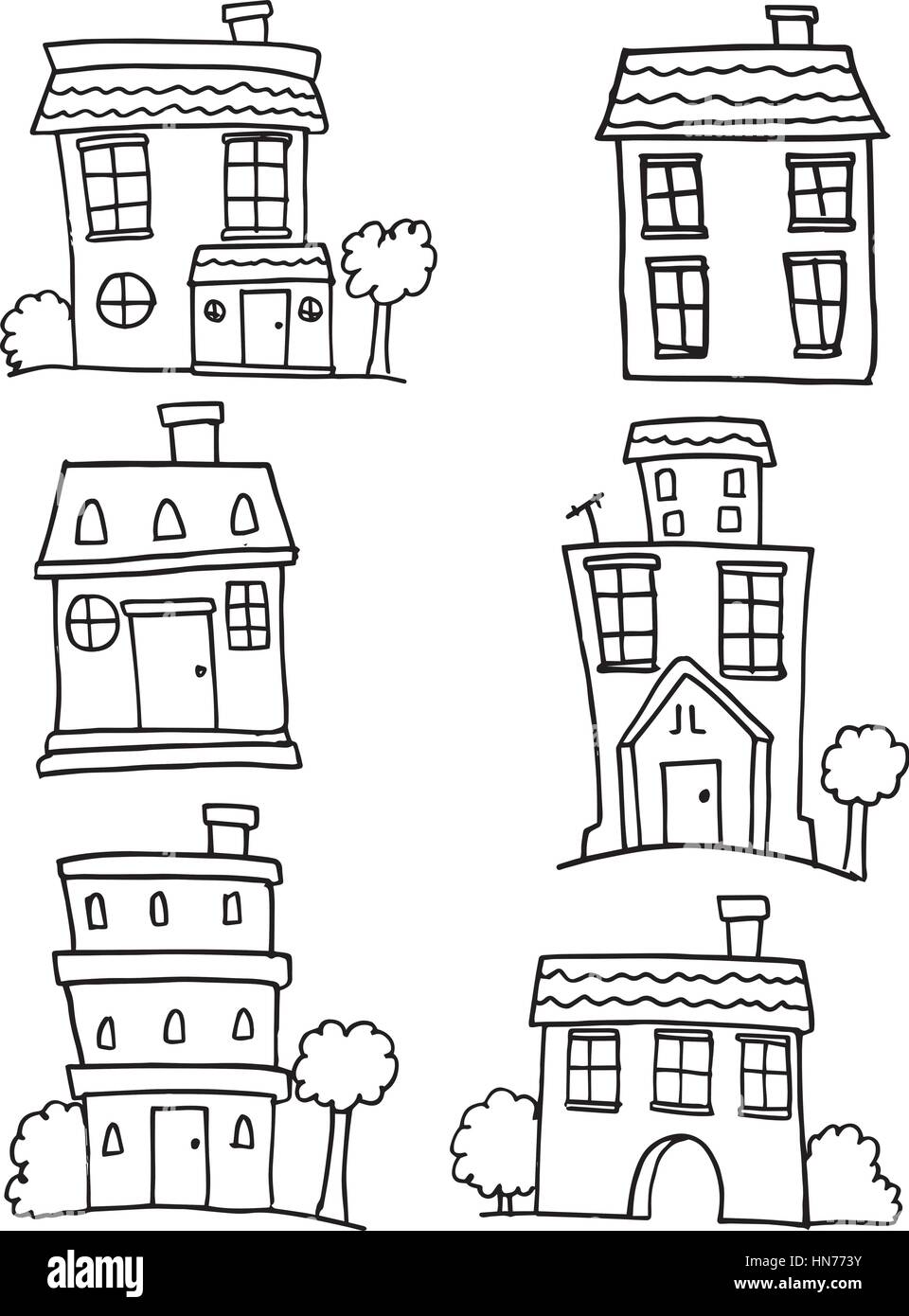 Doodle of house set various Stock Vector Image & Art - Alamy