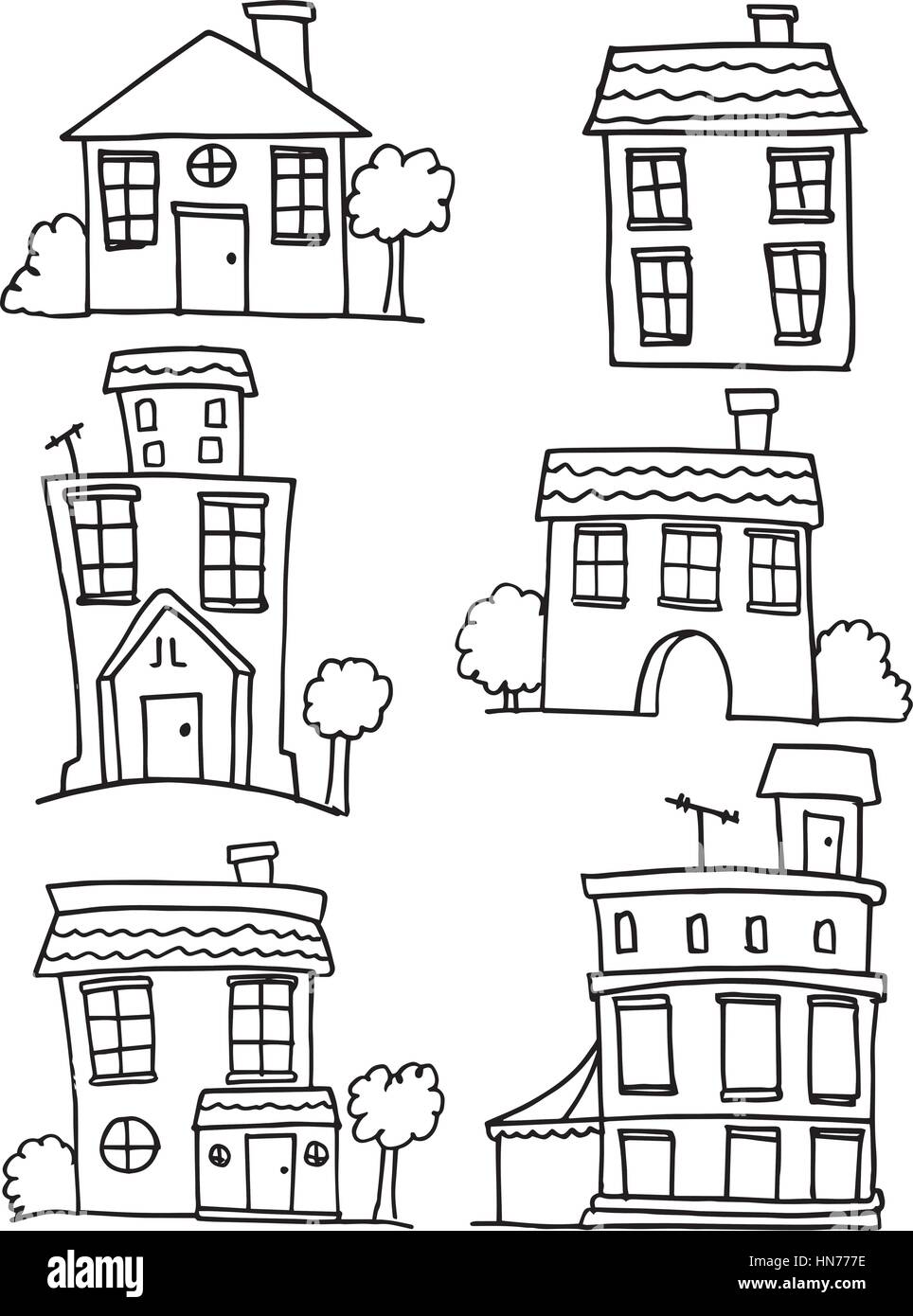 House set with hand draw collection Stock Vector Image & Art - Alamy