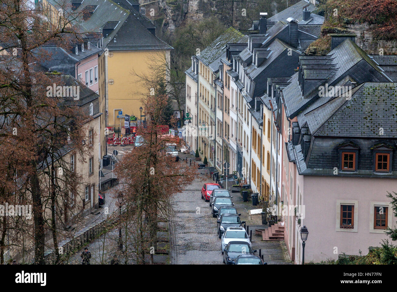 Scenic view of the Grund Alzette River Luxembourg Stock Photo