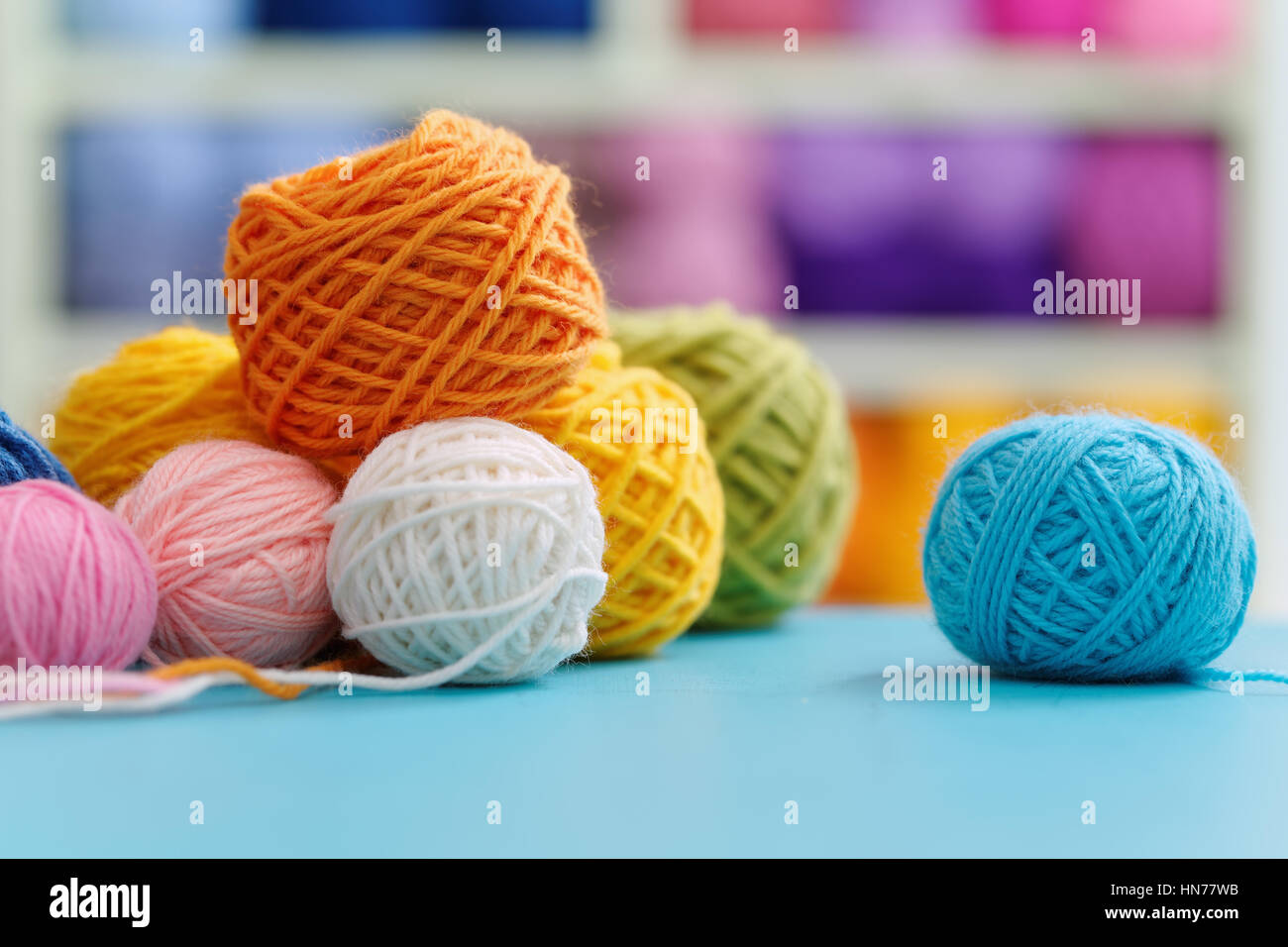 Multicolored Yarn Stock Photo - Download Image Now - Art And Craft