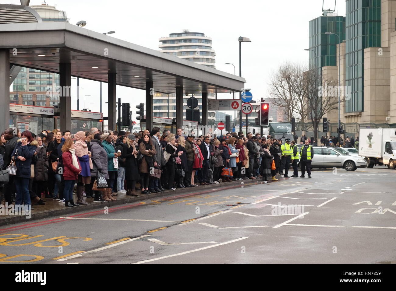 Subway Queue Inuk Commuters queue at Vauxhall underground station, London, as a 24-hour ...
