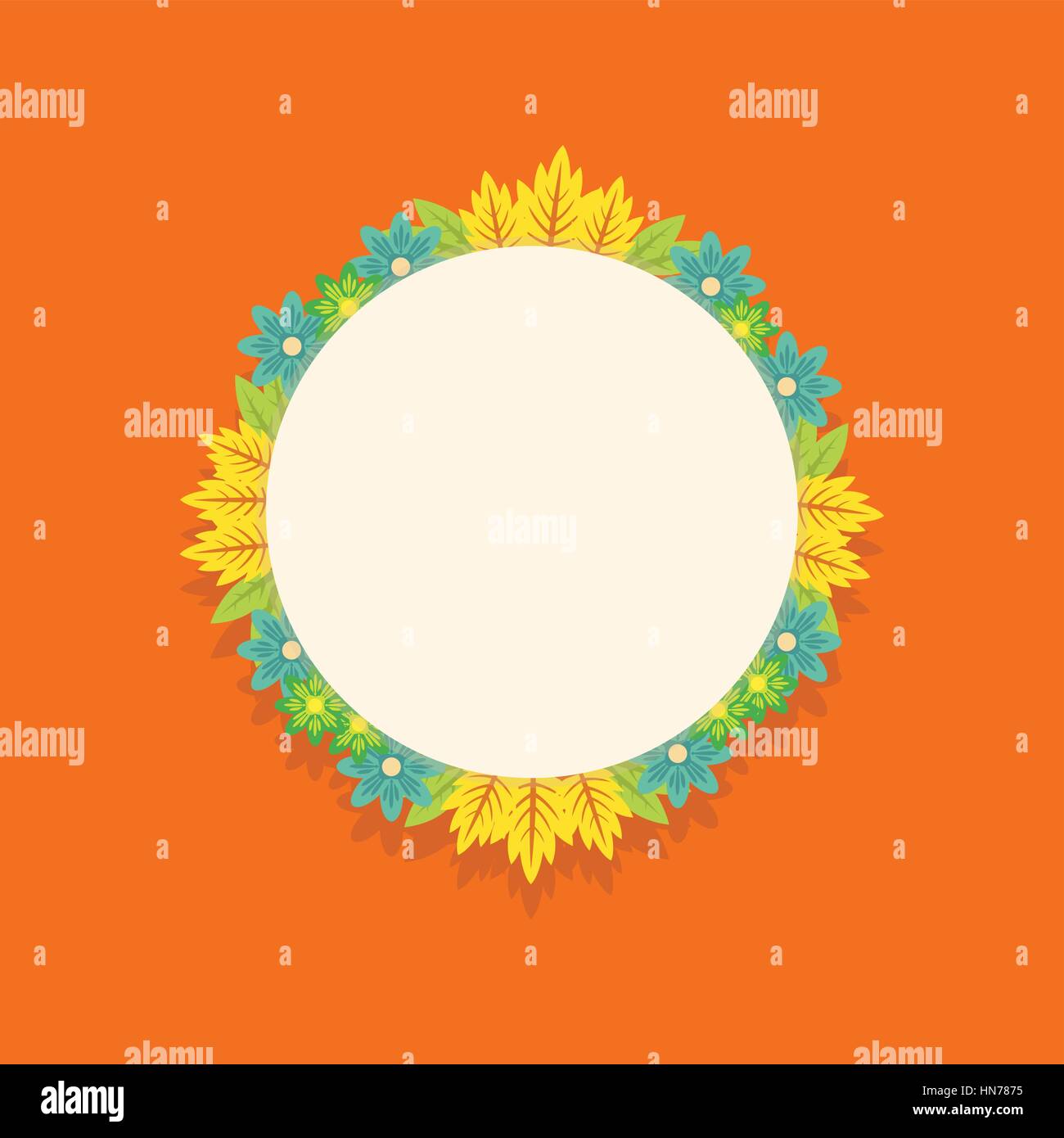 Wreath frame of spring flower collection vector illustration Stock ...