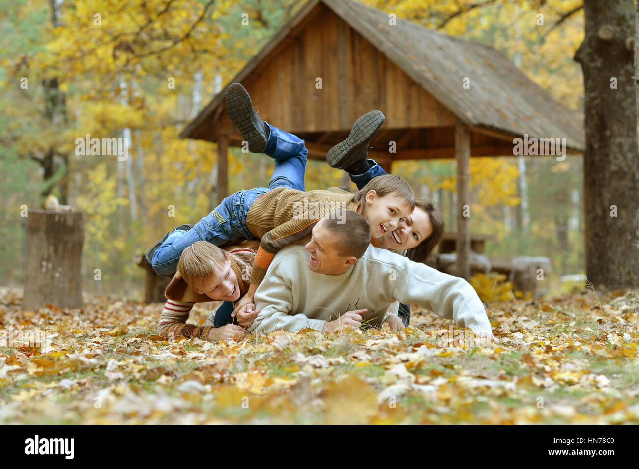Family of four Stock Photo Alamy
