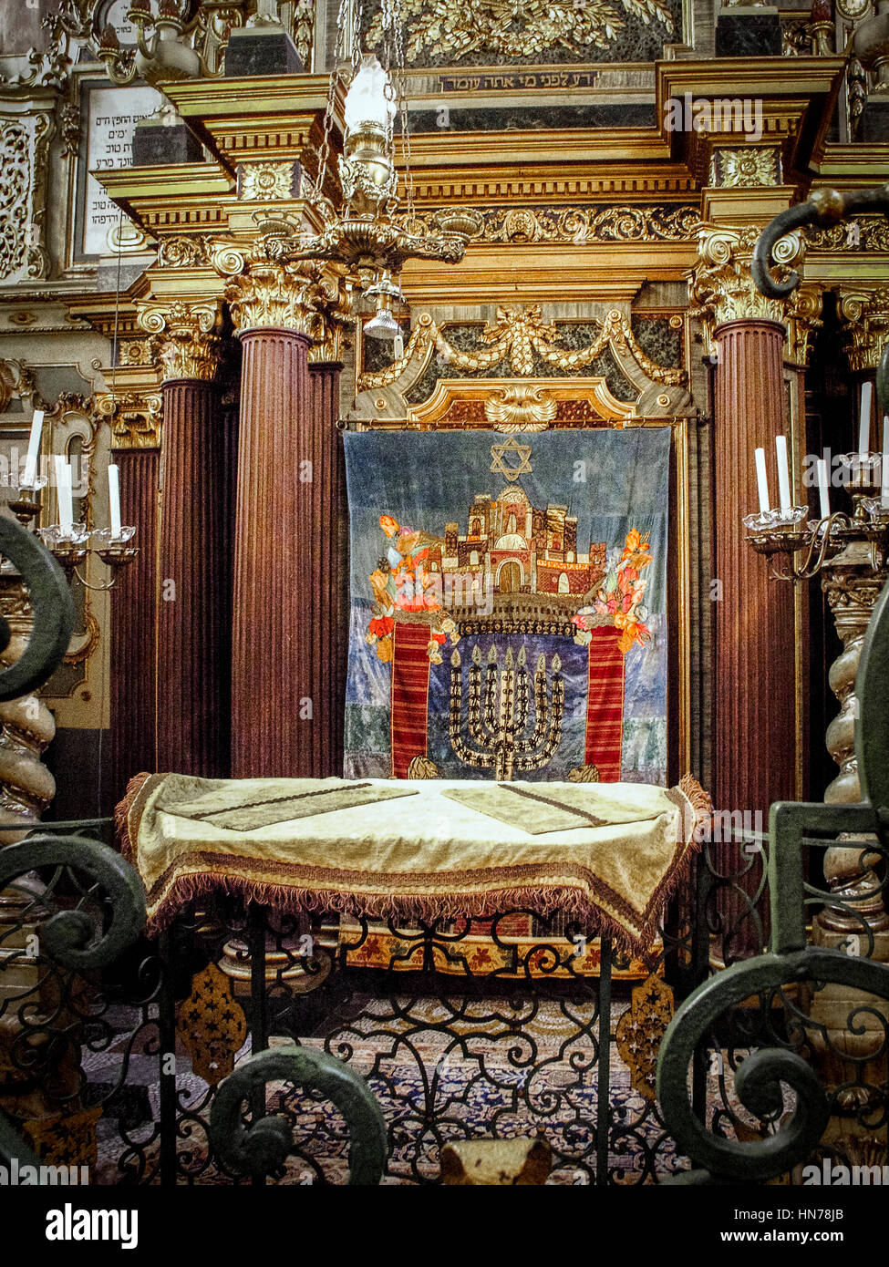 Italy Piedmont Casale Monferrato: Jewish Synagogue: Interior view Stock Photo