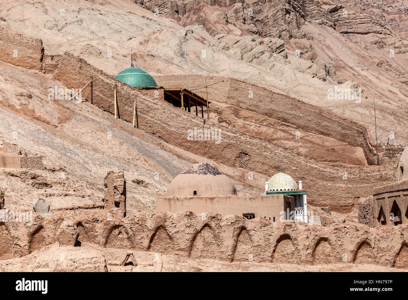 Mosque in Toyuq village, Xinjiang Autonomous Region, China. Stock Photo