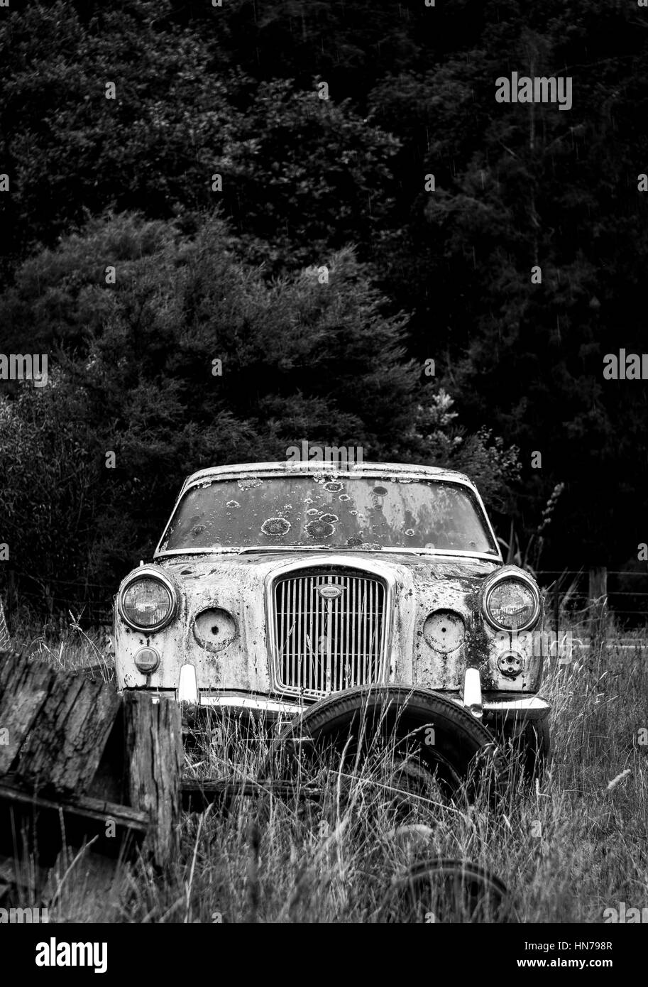 Old rusting car Black and White Stock Photos & Images - Alamy