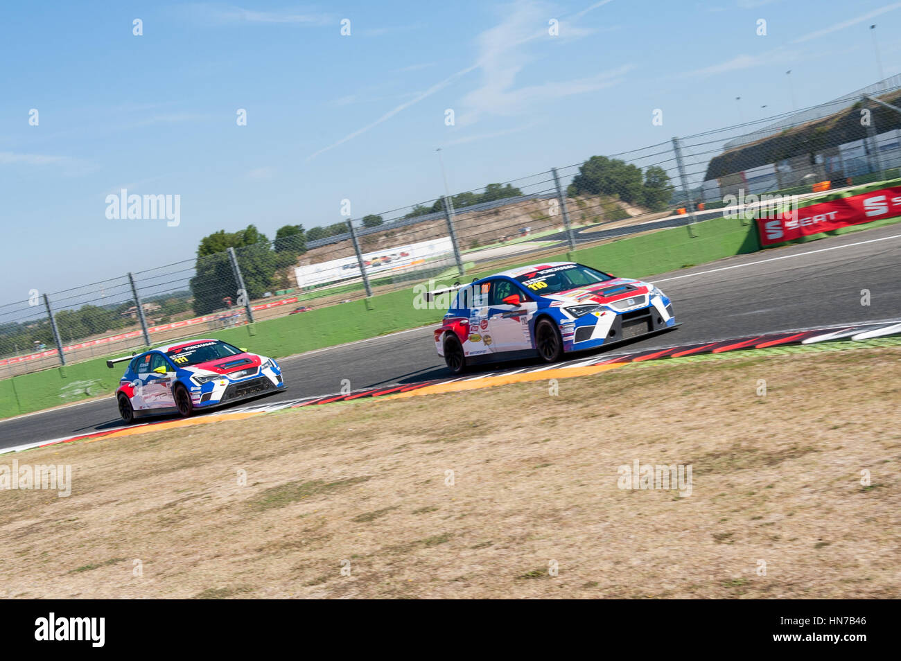 Vallelunga, Rome, Italy. September 4th 2016. Seat Leon Italian Cup: cars in action during race Stock Photo