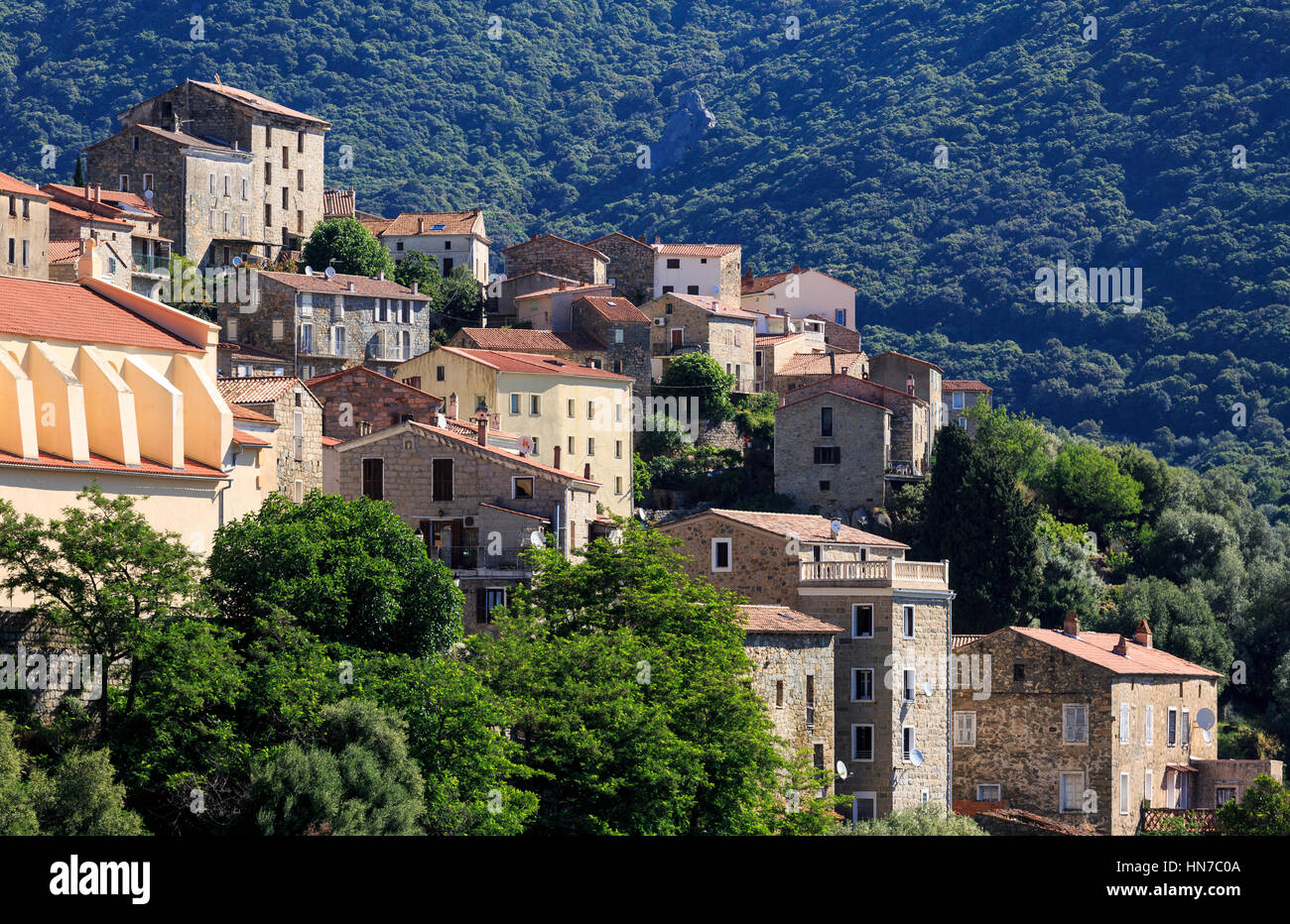 village of Olmeto, Corsica, France Stock Photo