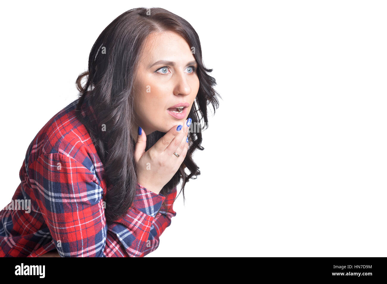 young woman making facial expression Stock Photo Alamy