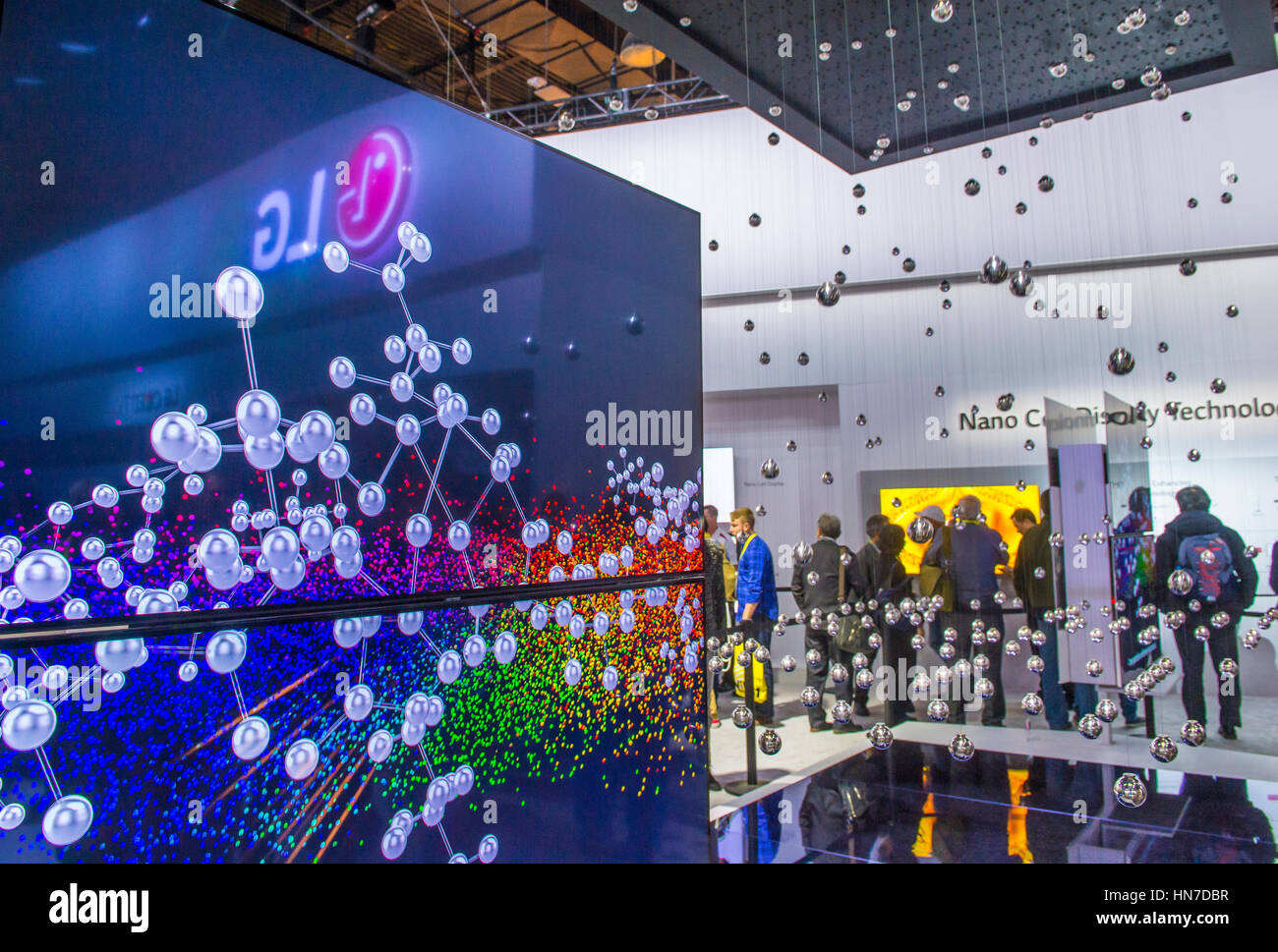 The LG booth at the CES show in Las Vegas , CES is the world's leading