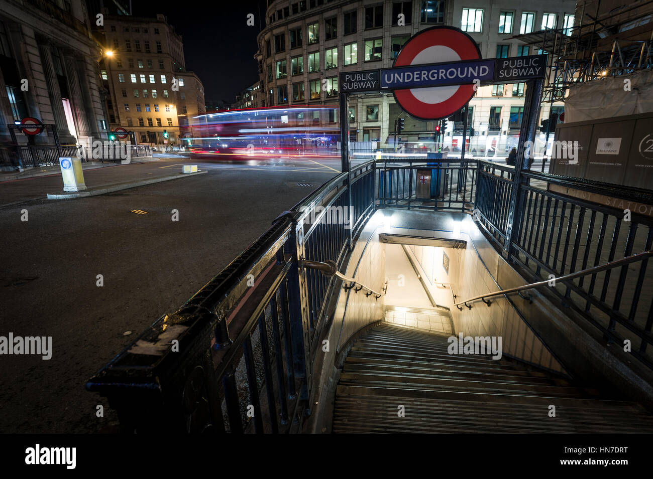 An entrance to Monument London Underground tube station on Cannon
