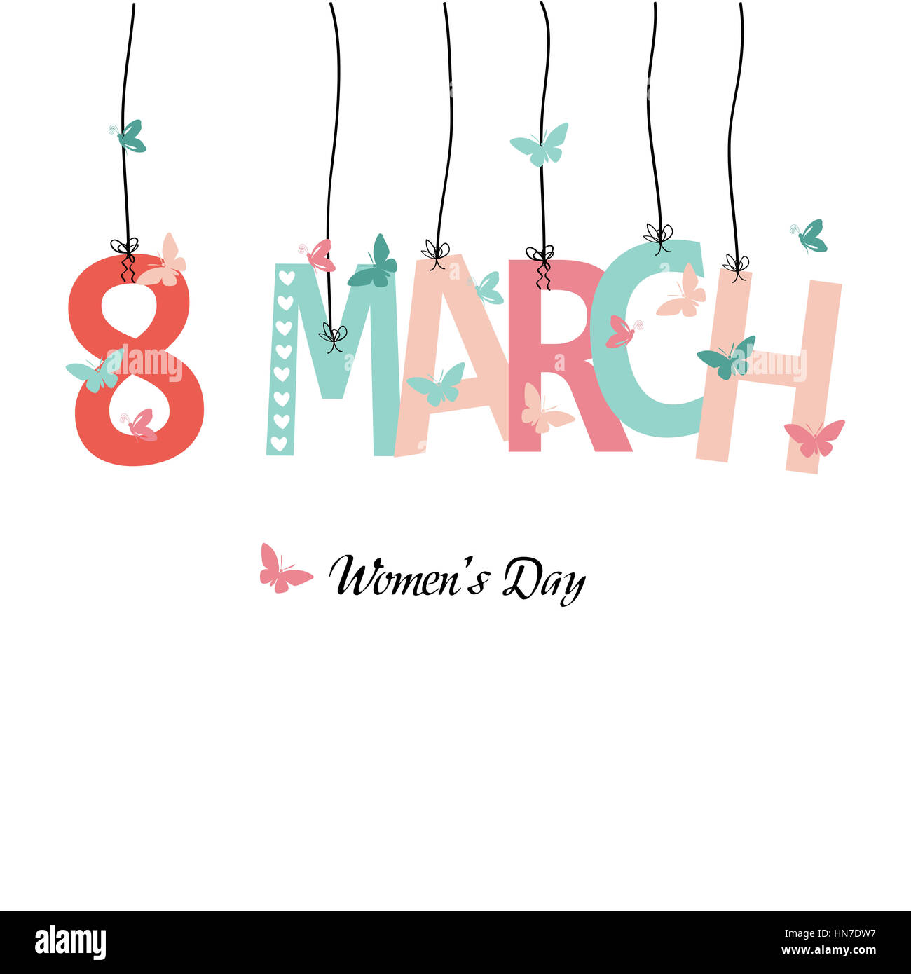 Lovely card for th ewoman's Day Stock Photo