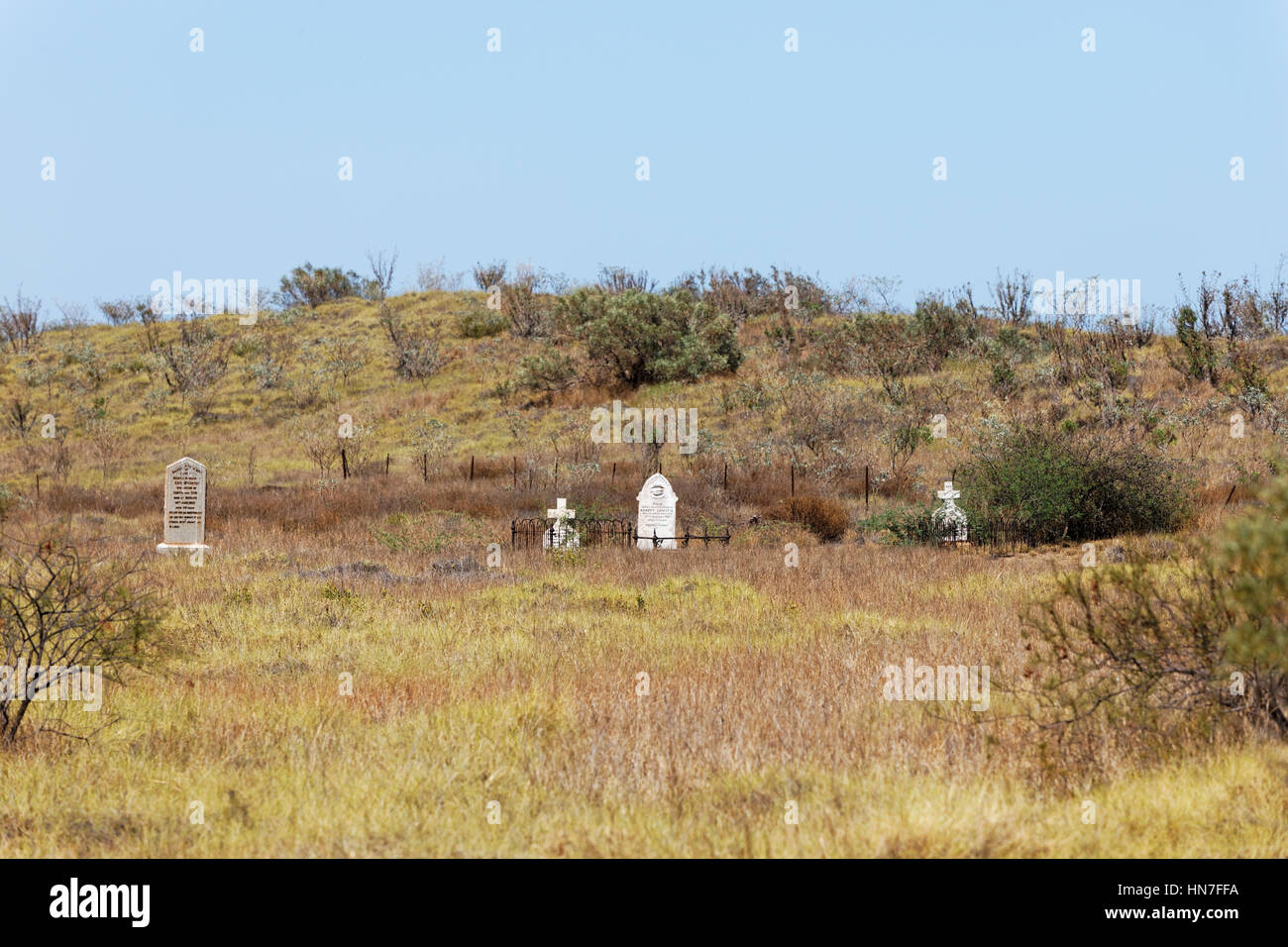Historical Onslow Cemetery, Onslow, Pilbara, Western Australia Stock