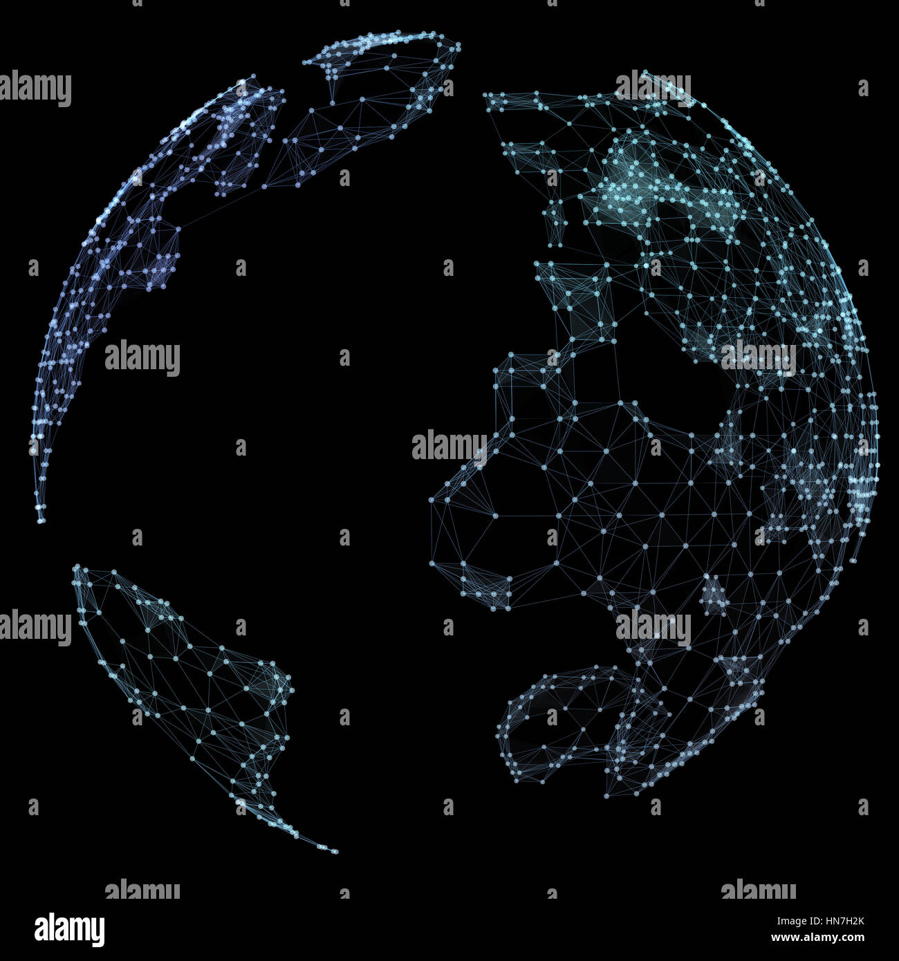 World map point, line, representing the global, network connection. Stock Photo