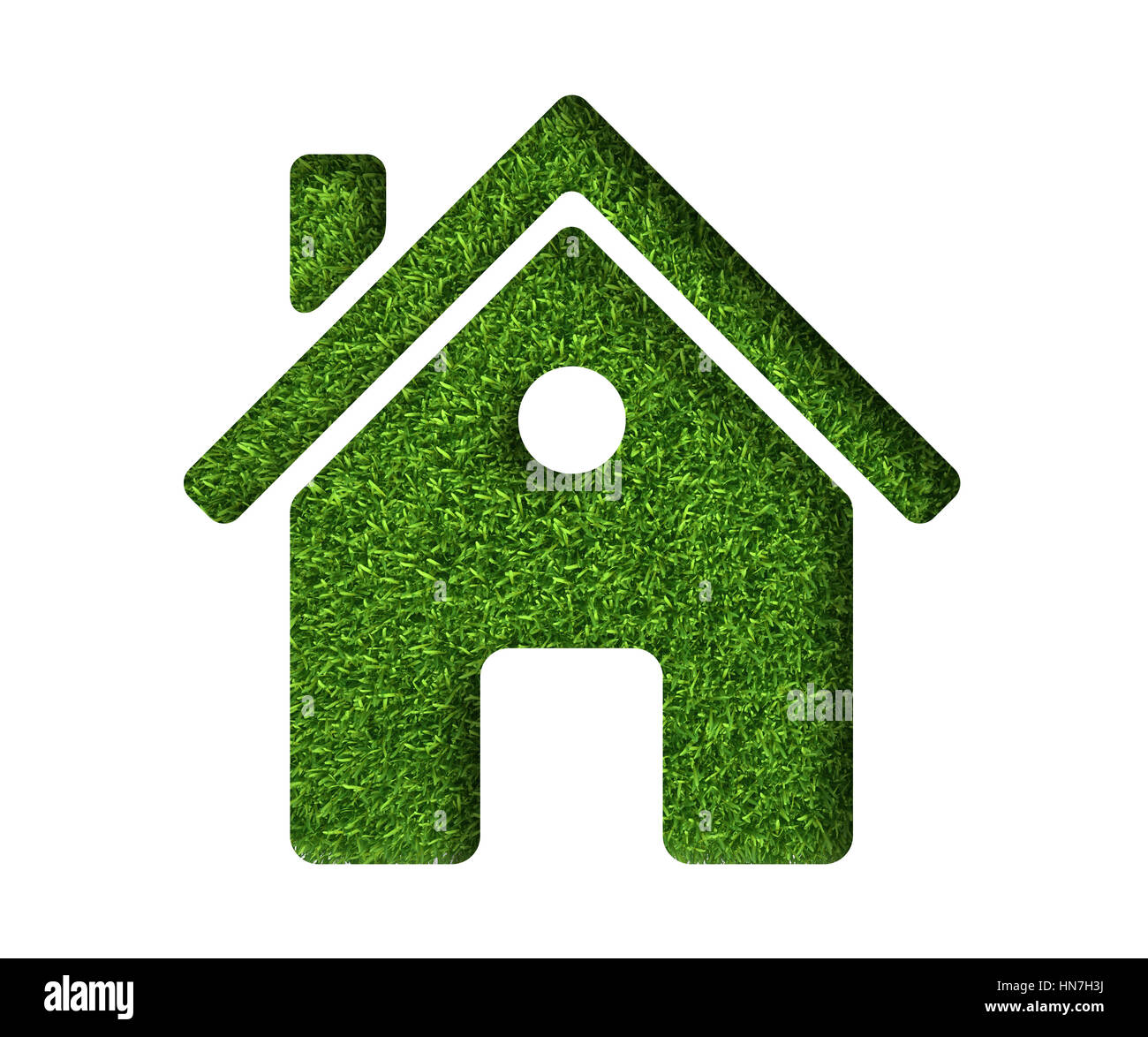 illustration concept of ecological house on white background Stock Photo