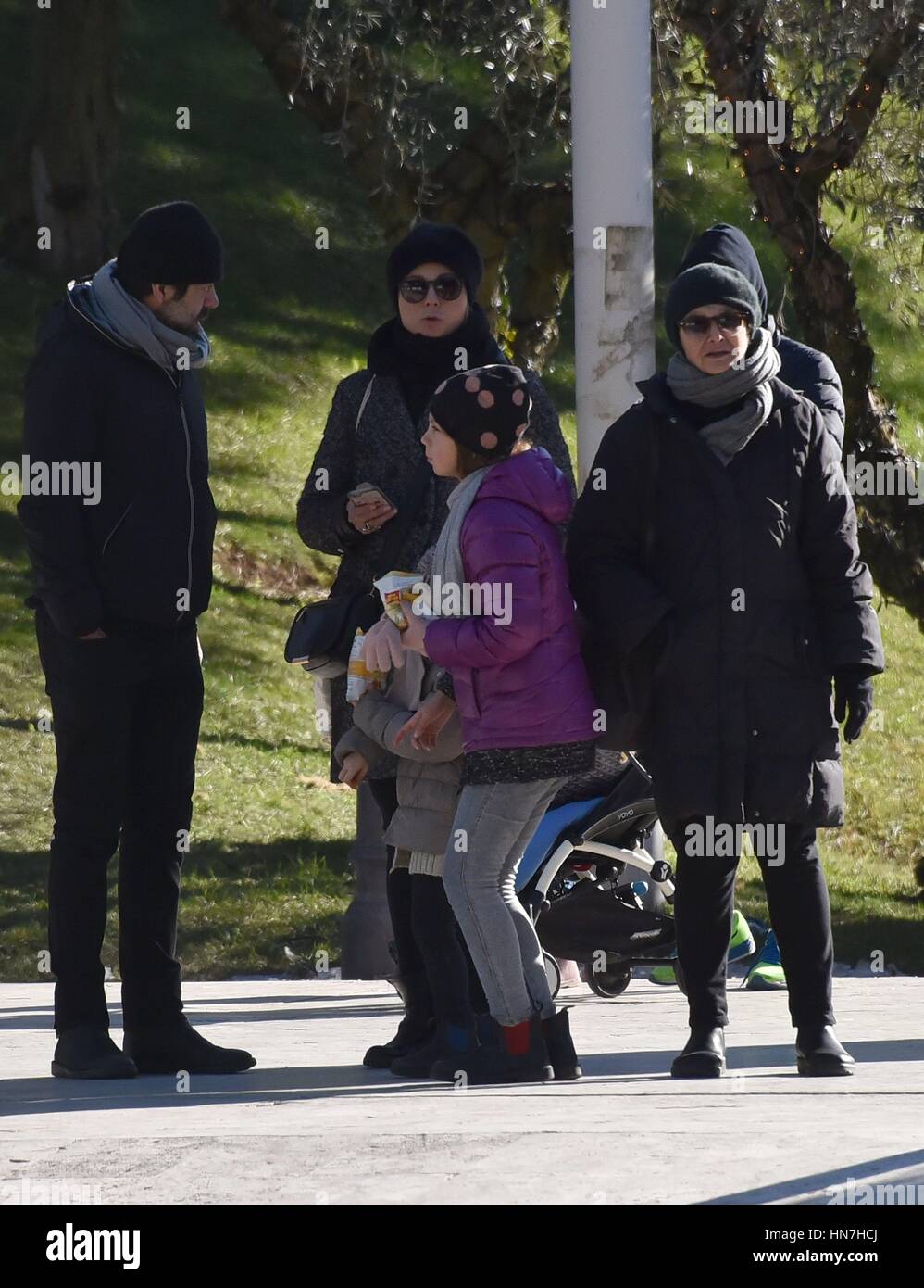 Pierfrancesco Favino with his wife Anna Ferzetti and their daughters Greta and Lea and their Pierfrancesco Favino with his wife Anna Ferzetti and their daughters Greta and Lea and their