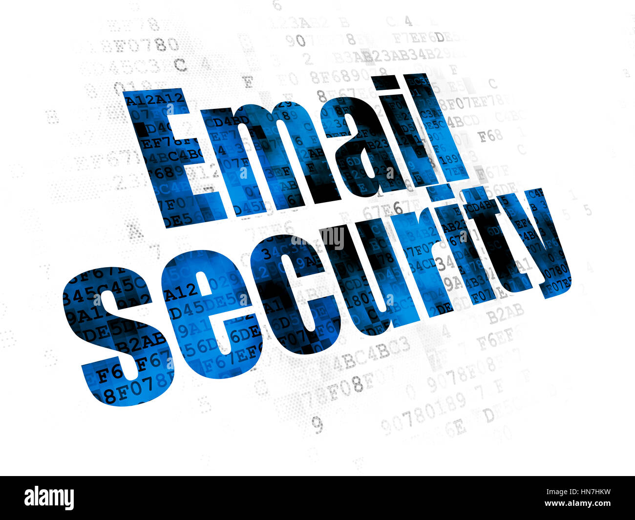 Protection concept: Pixelated blue text Email Security on Digital ...