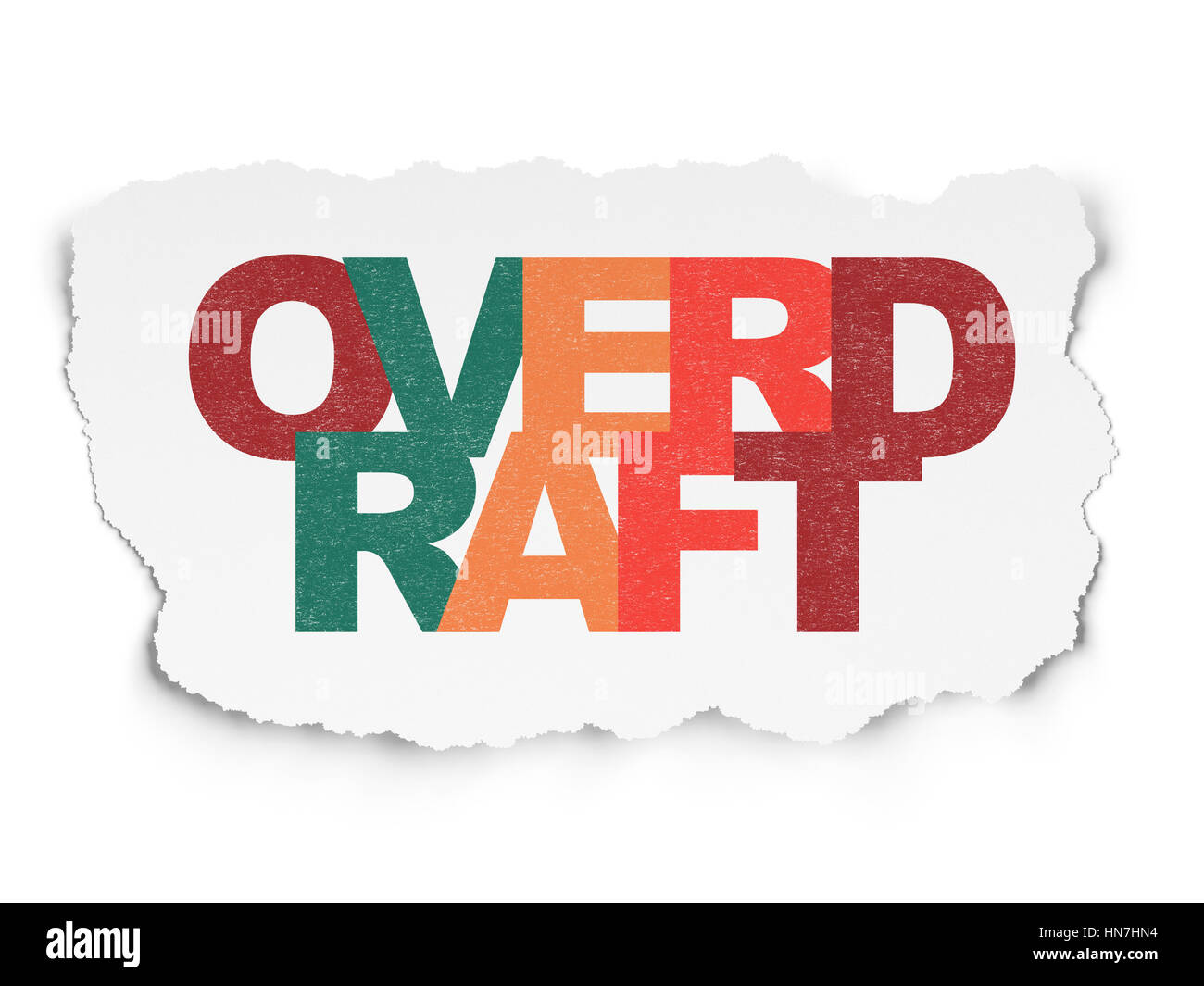 Finance concept: Painted multicolor text Overdraft on Torn Paper ...