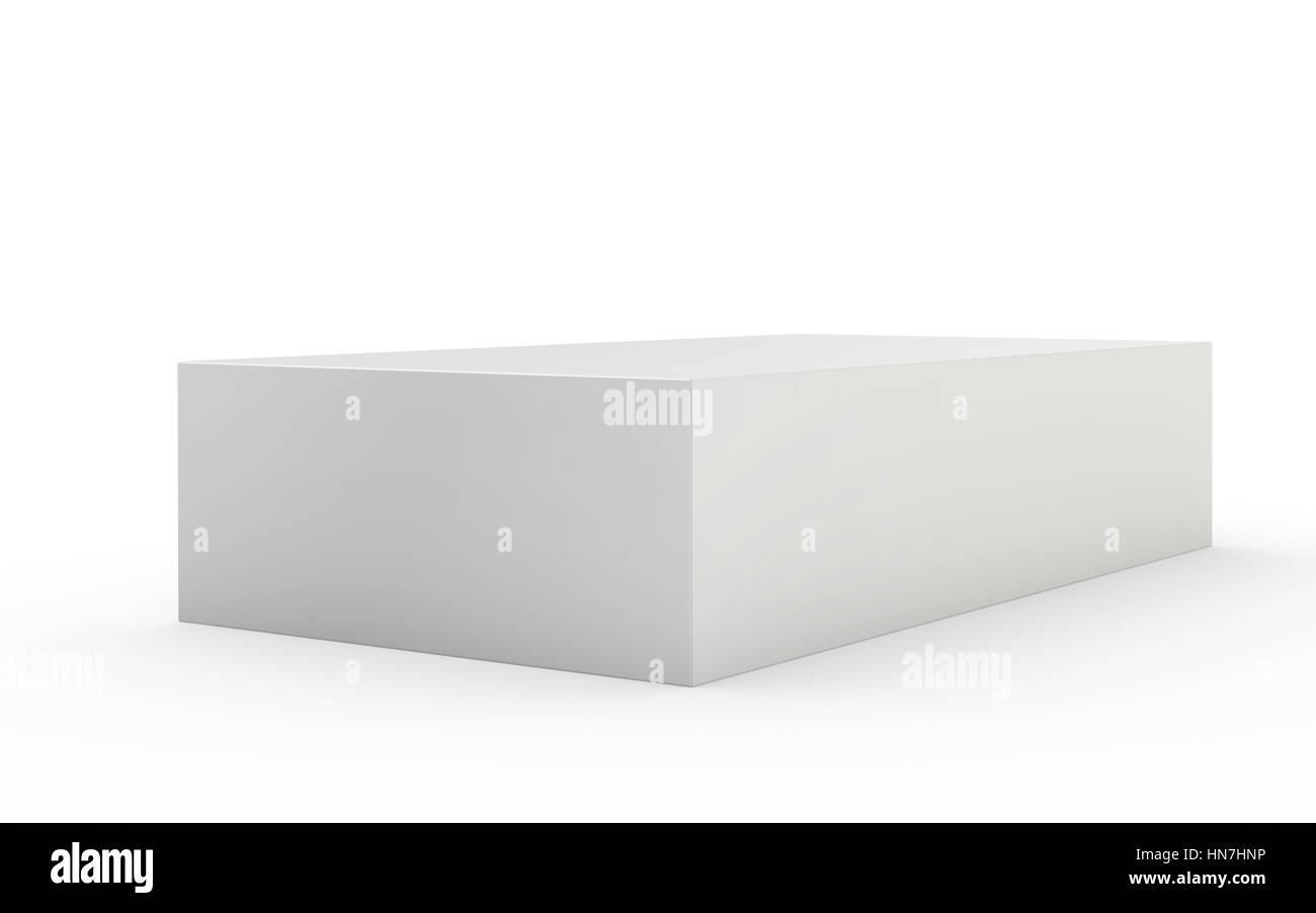 Blank box on white background. 3d render Stock Photo