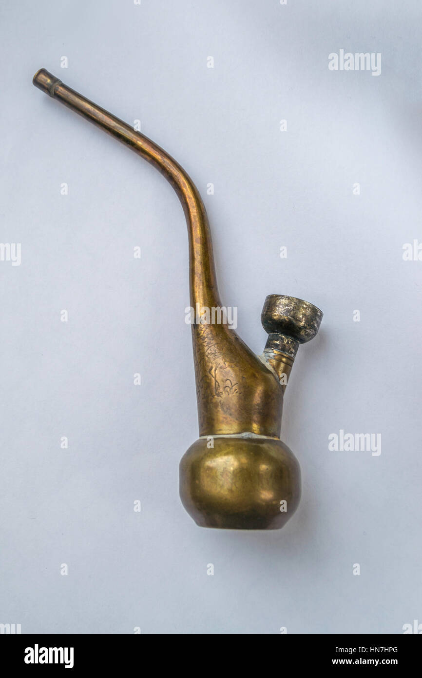 Brass smoking pipe Stock Photo Alamy