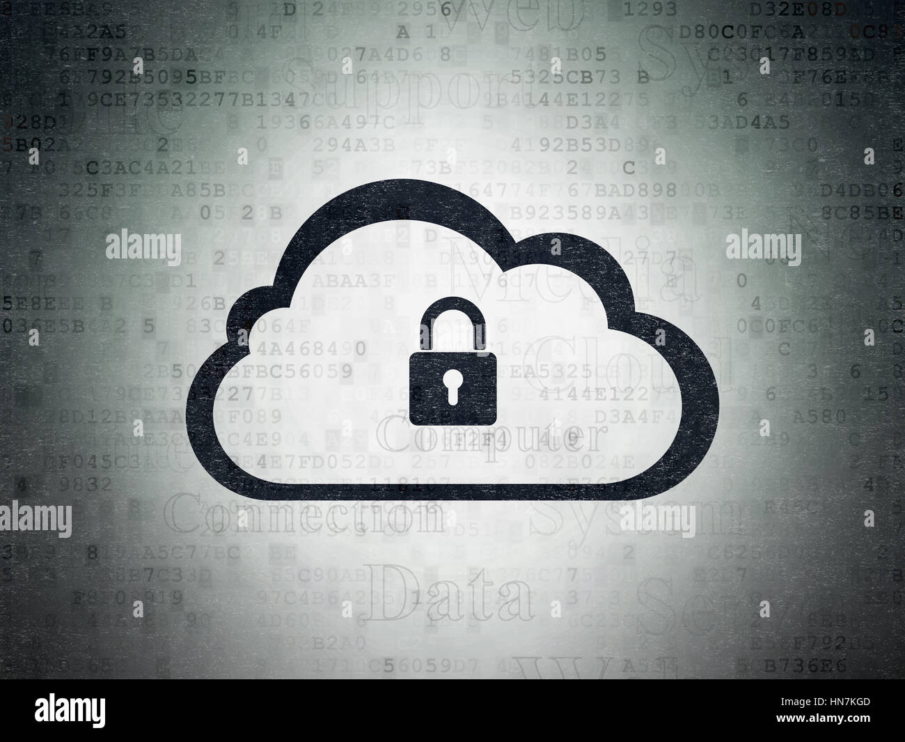 Cloud technology concept: Painted black Cloud With Padlock icon on ...