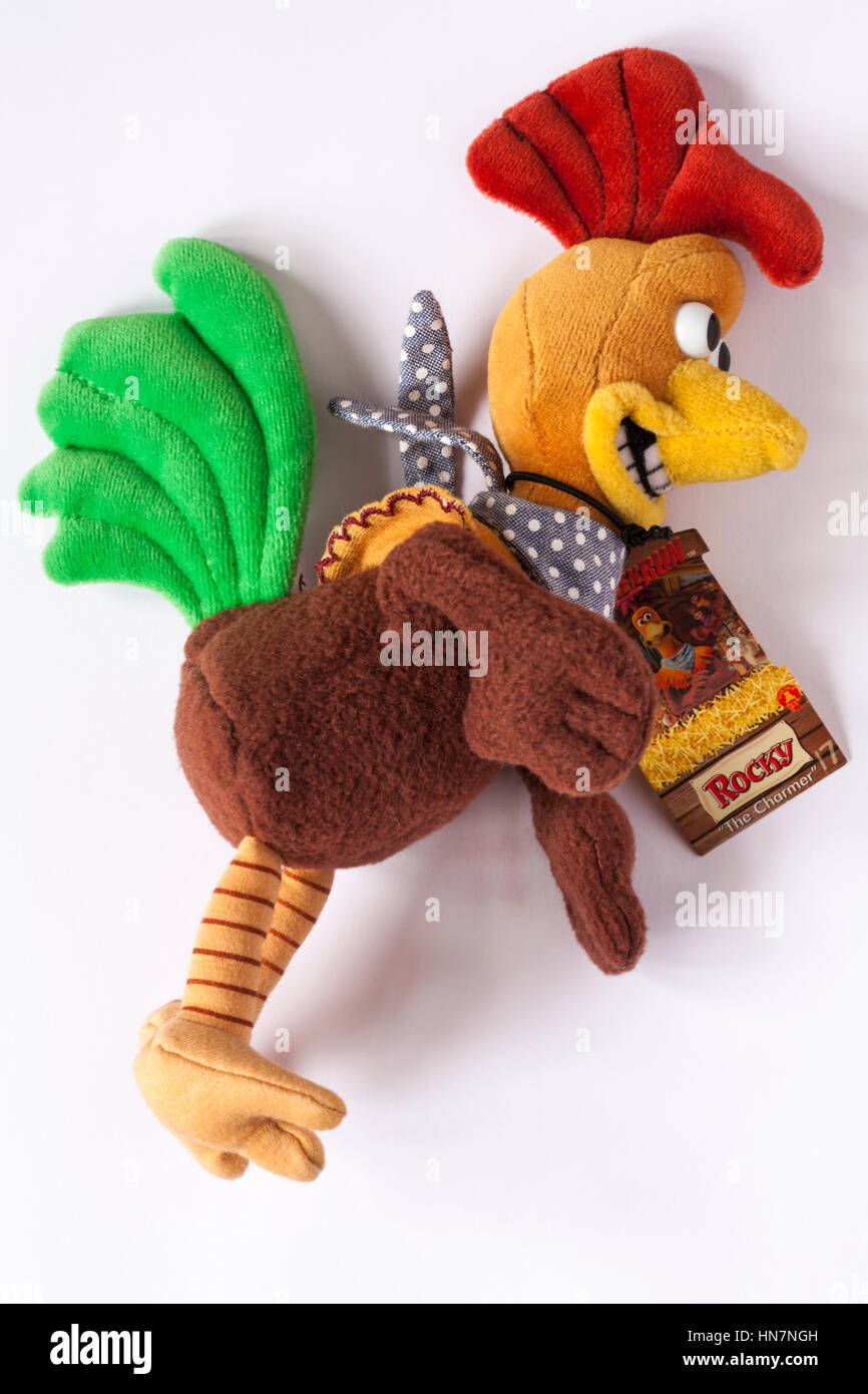 Chicken Run Rocky the Charmer soft cuddly toy isolated on white background Stock Photo