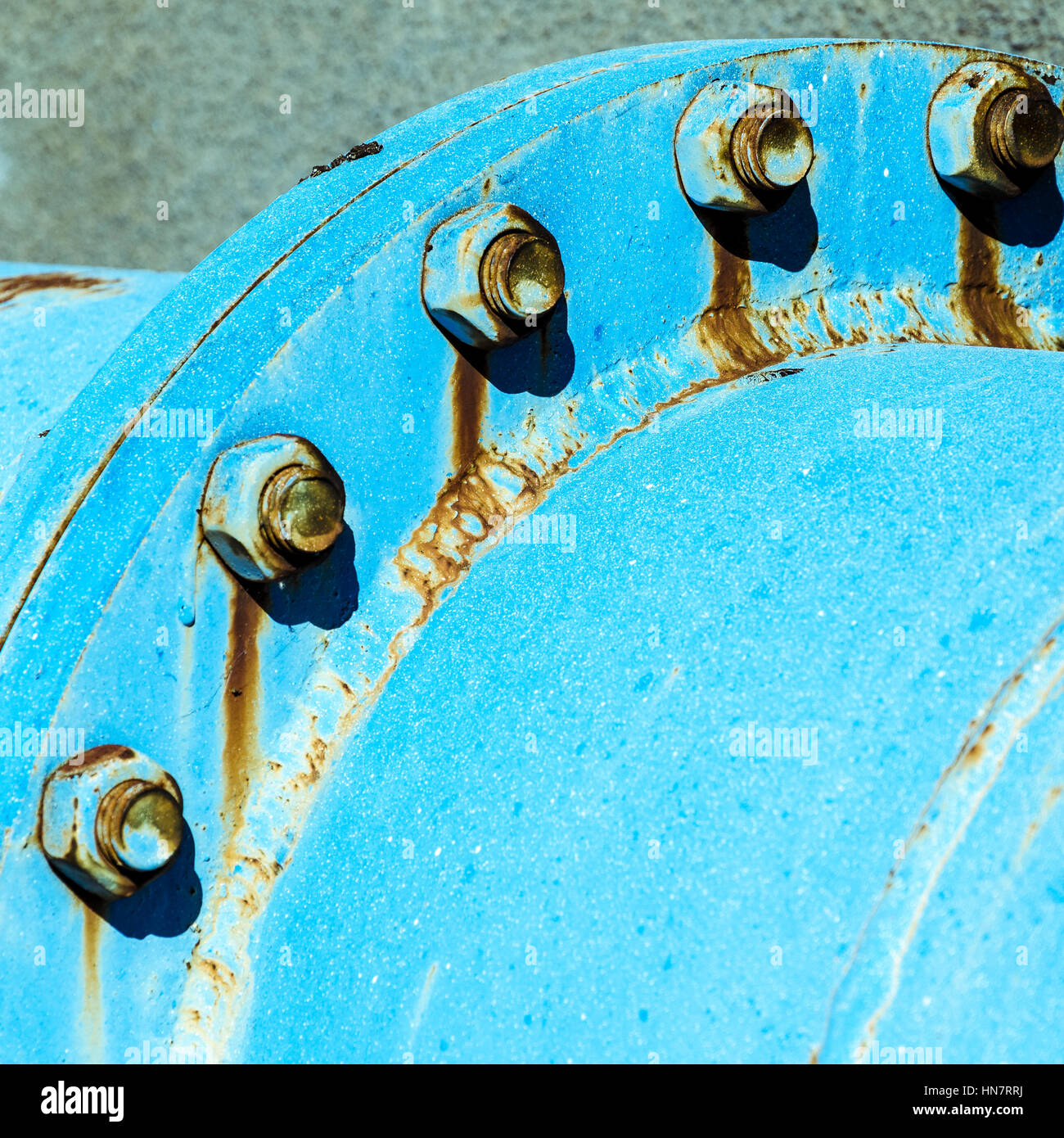 large connecting tube with nuts and bolts Stock Photo Alamy