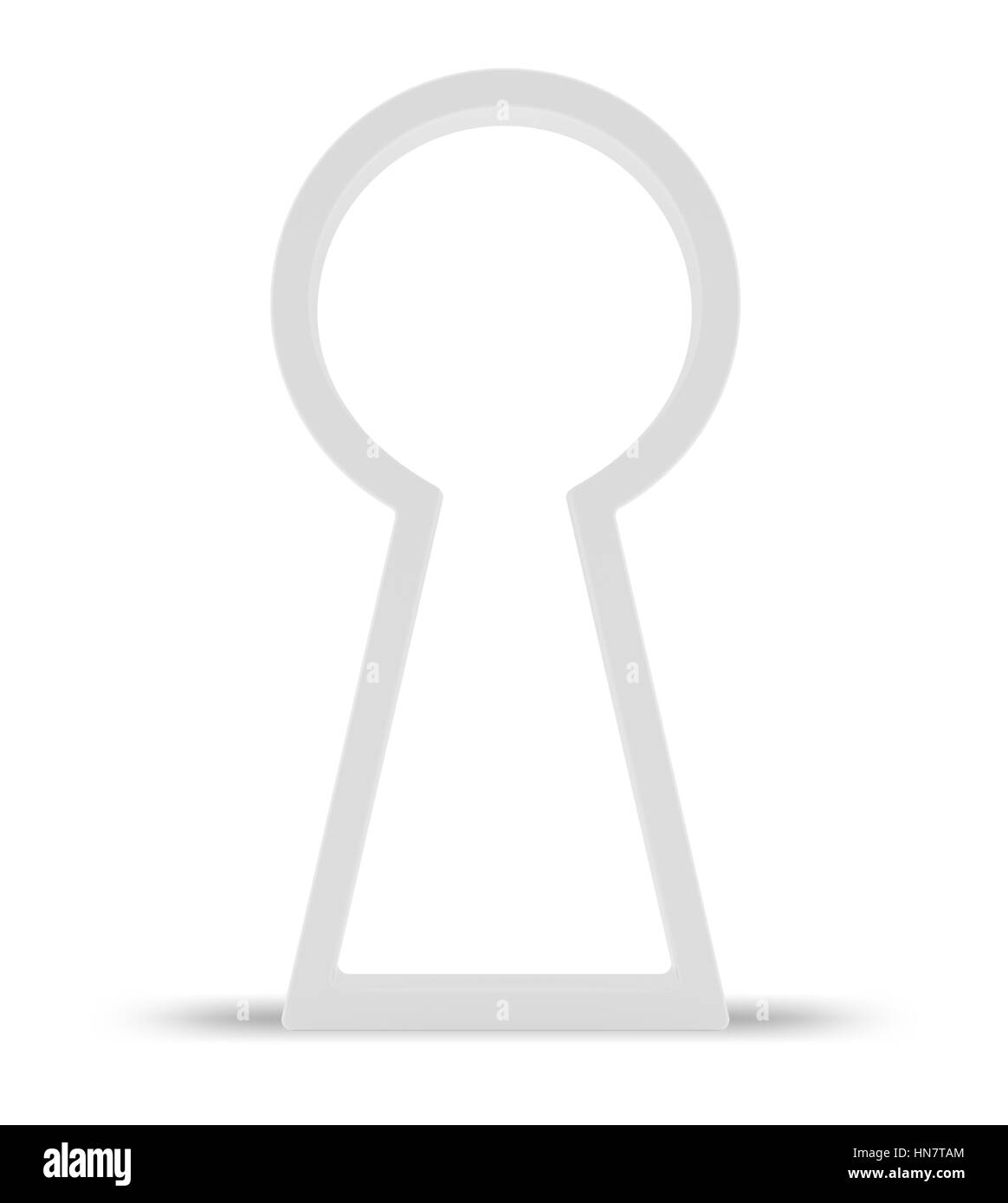 Empty keyhole on white background. 3d rendering Stock Photo