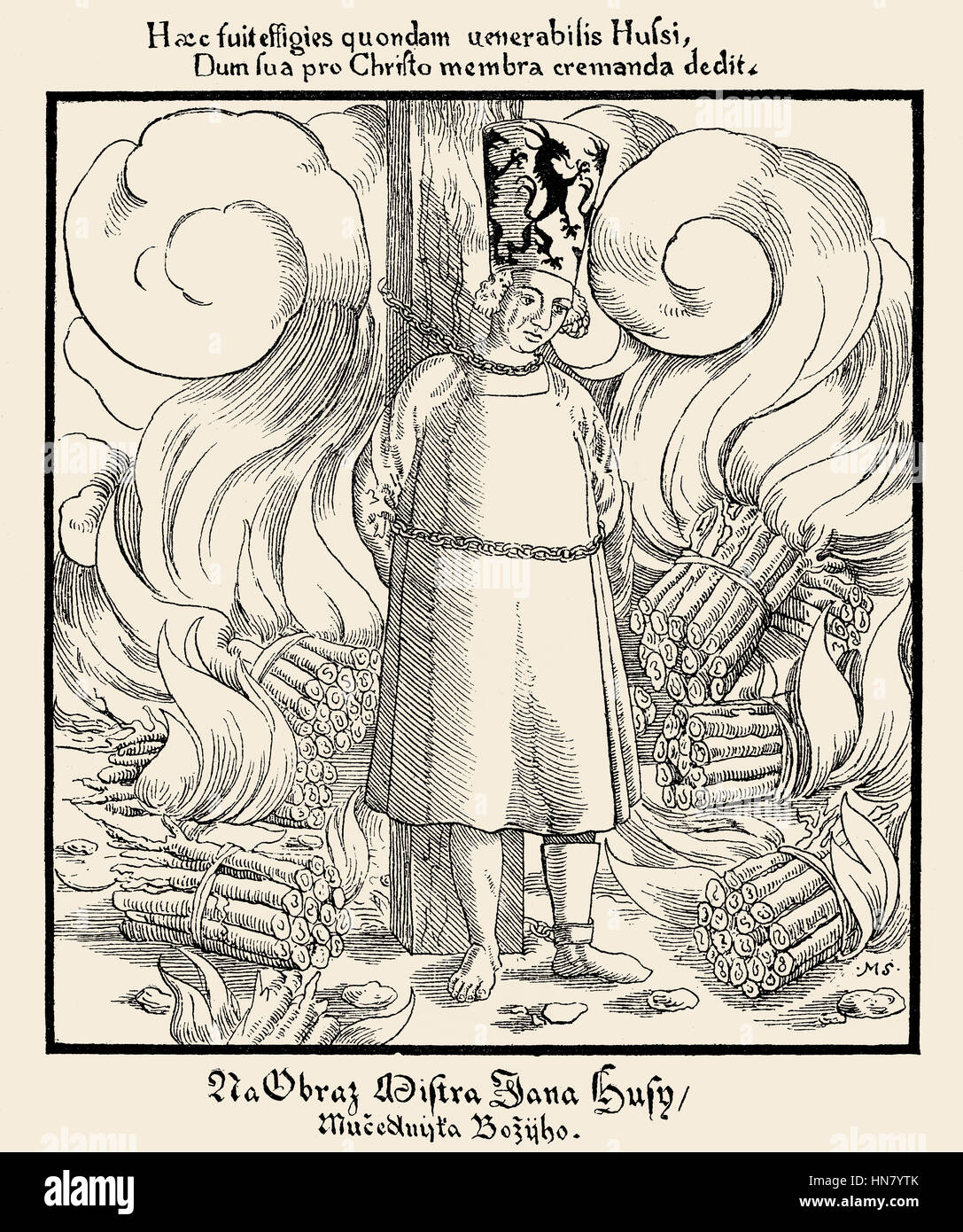 Burning of Jan Hus at the stake in Konstanz, 1415 Stock ...