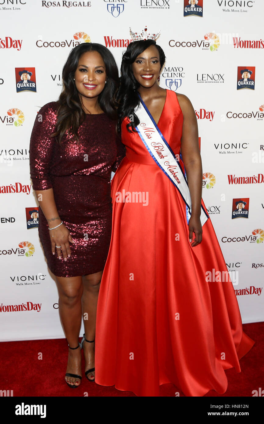 New York, USA. 7th February, 2017. Laila Ali (L) and Miss Black Alabama LaQuitta 'Shai' Wilkins attend the 14th Annual Woman's Day Red Dress Awards at Jazz at Lincoln Center, Frederick P. Rose Hall on February 7, 2017 in New York City. Credit: Debby Wong/Alamy Live News Stock Photo