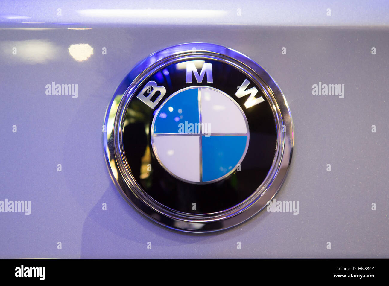The logo of car manufacturer BMW, photographed during a ceremonial act