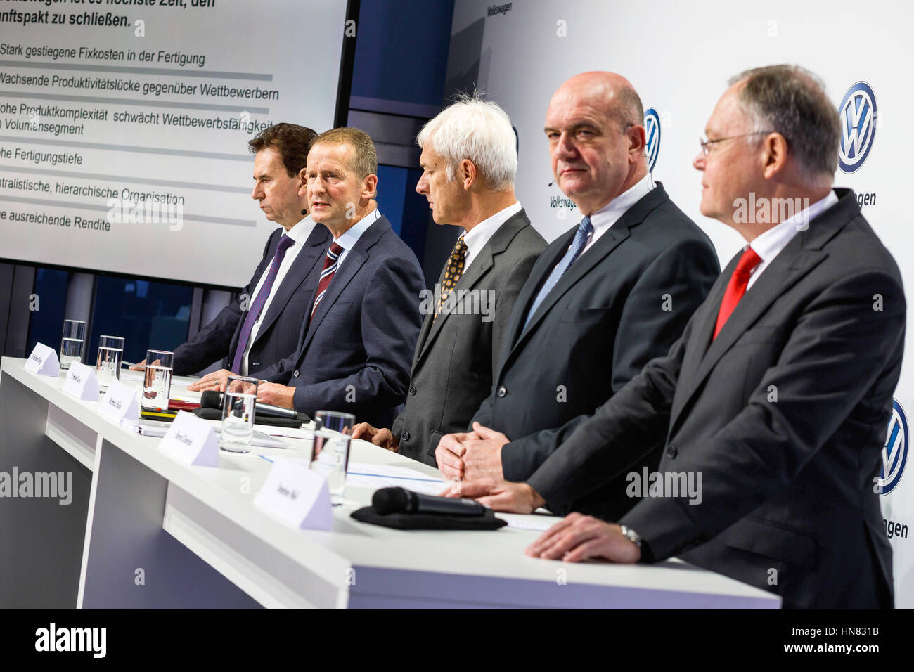 Volkswagen Board Members Karlheinz Blessing (l-r), Herbert Diess ...