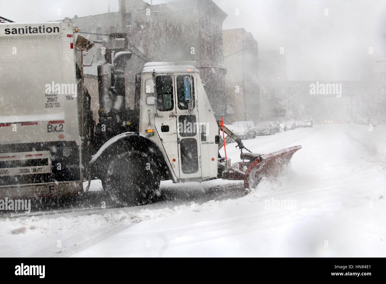 Snowstorm Hits Northeast U.S. area, Bronx, New York, USA Stock Photo
