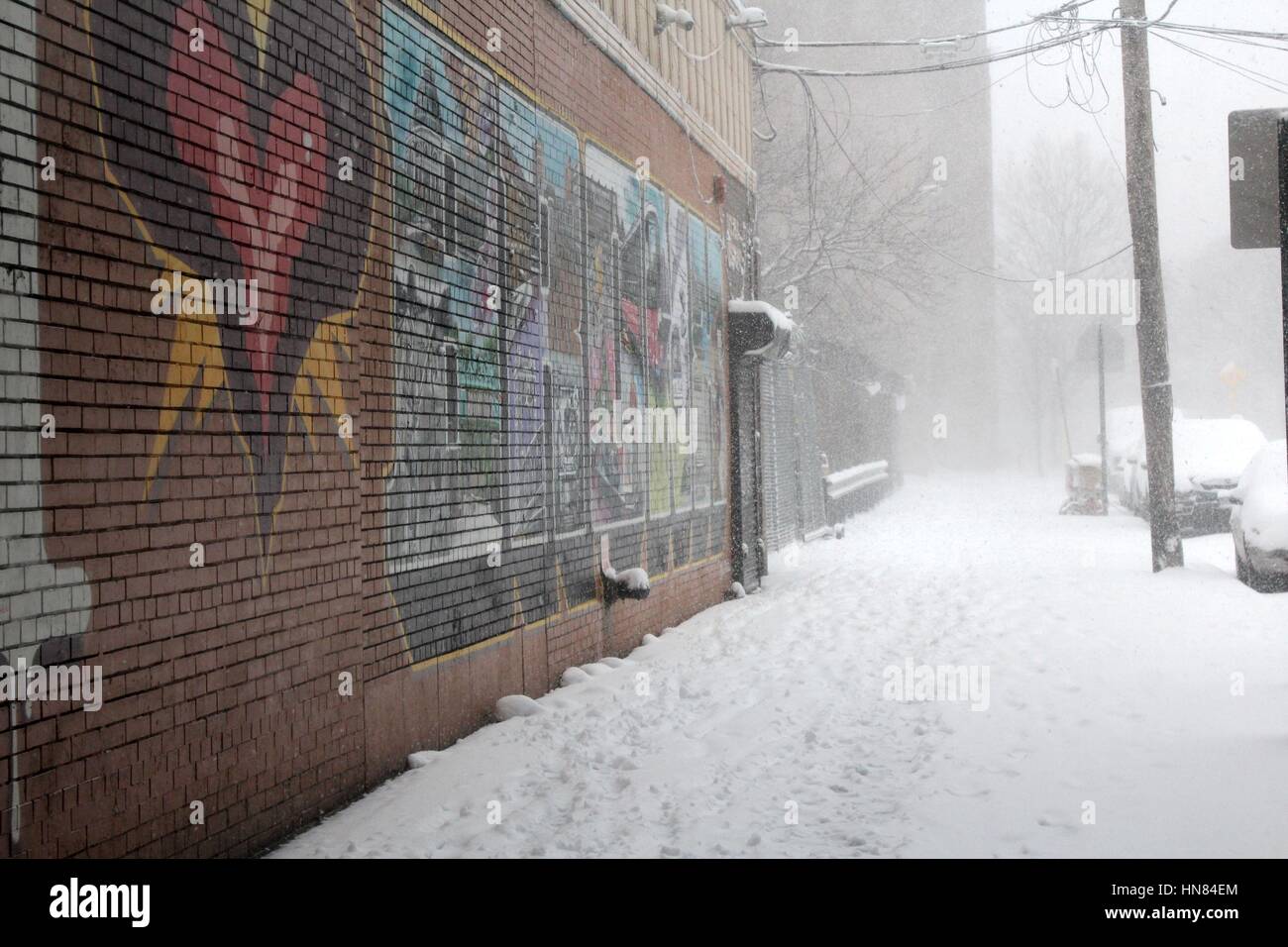 Snowstorm Hits Northeast U.S. area, Bronx, New York, USA Stock Photo