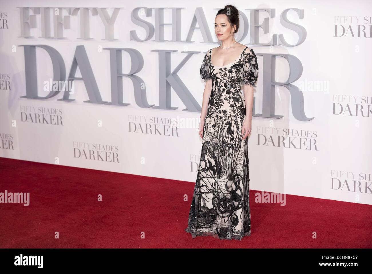 London, UK. 09th Feb, 2017. Dakota Johnson attends ‚ Fifty Shades Darker  UK Premiere - London, England (09/02/2017) | usage worldwide Credit: dpa/Alamy Live News Stock Photo