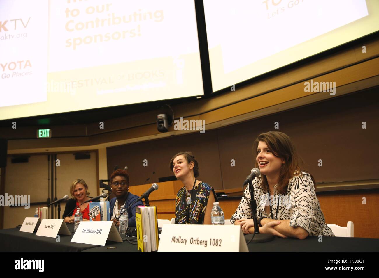 Los Angeles, California, USA. 18th Apr, 2015. Pamela Ribon, Issa Rae ...