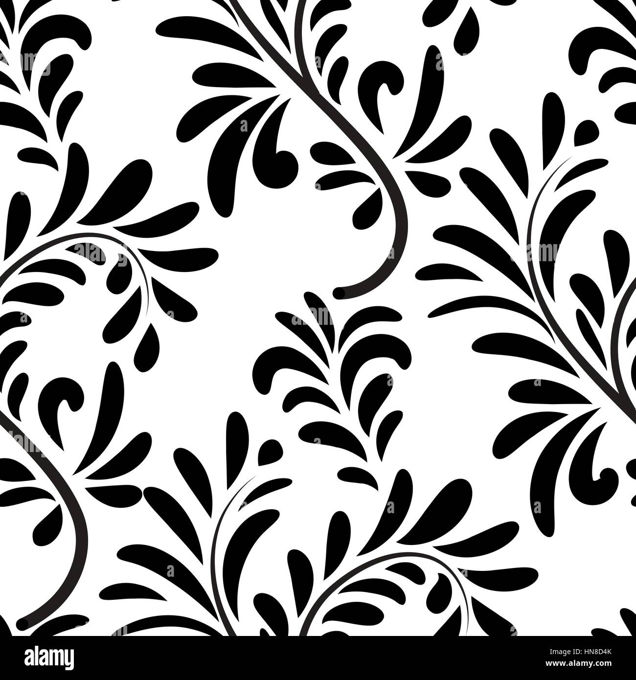Abstact Vector Seamless Floral Geometric Pattern Floral Swirl Leaves Stock Vector Image Art Alamy