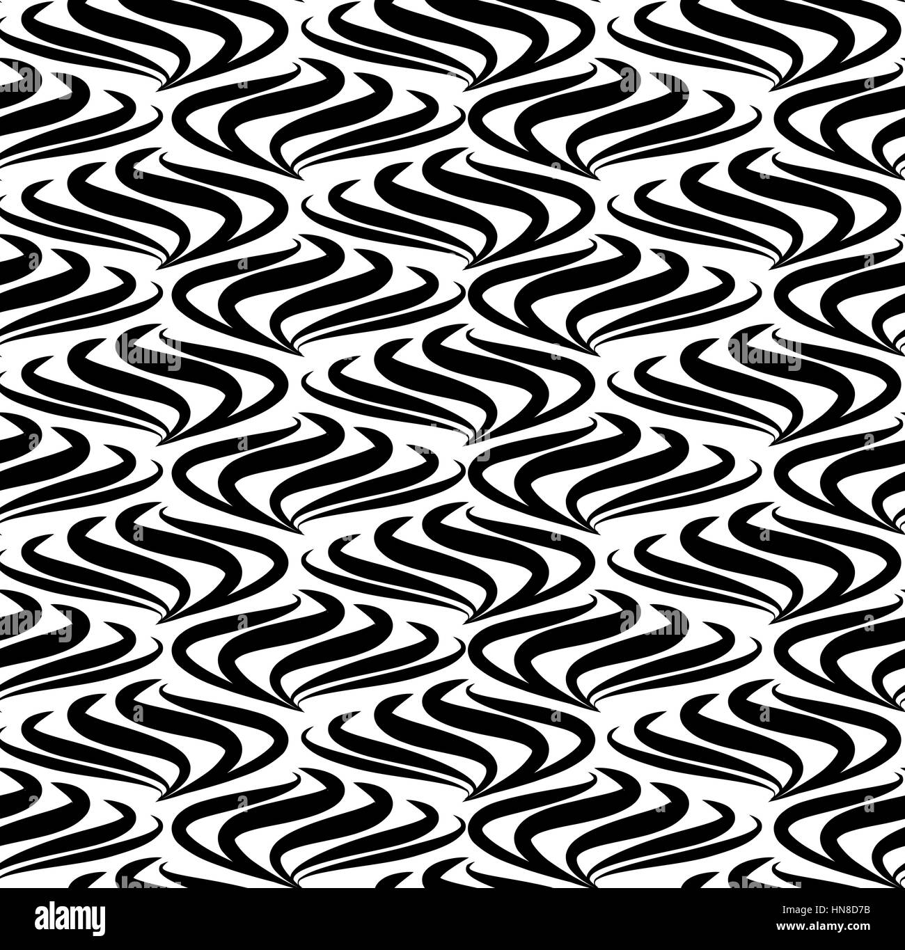 Abstract Seamless Pattern With Black And White Line Ornament